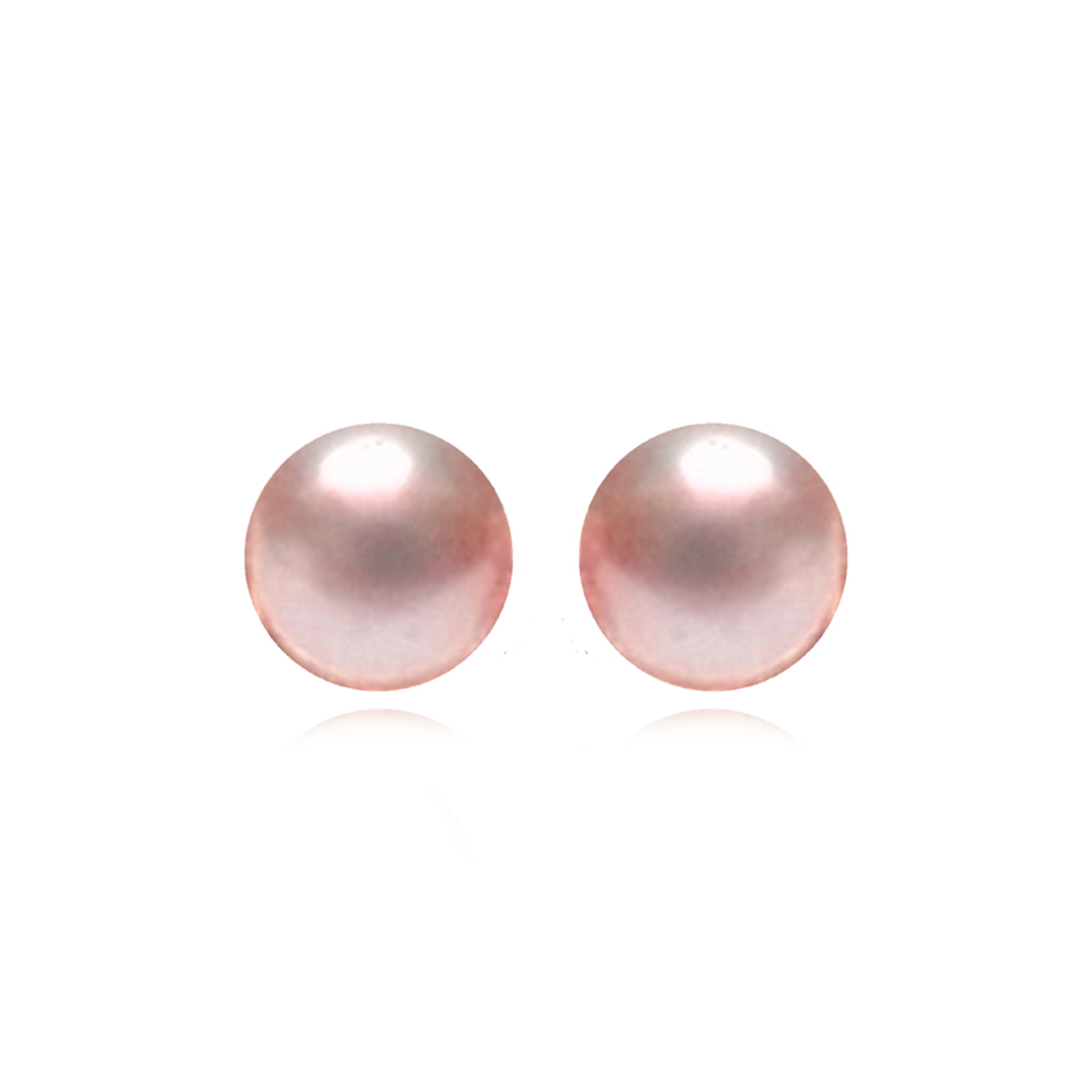 925 Sterling Silver Earrings with Pink Pearl finished in rhodium - Geel