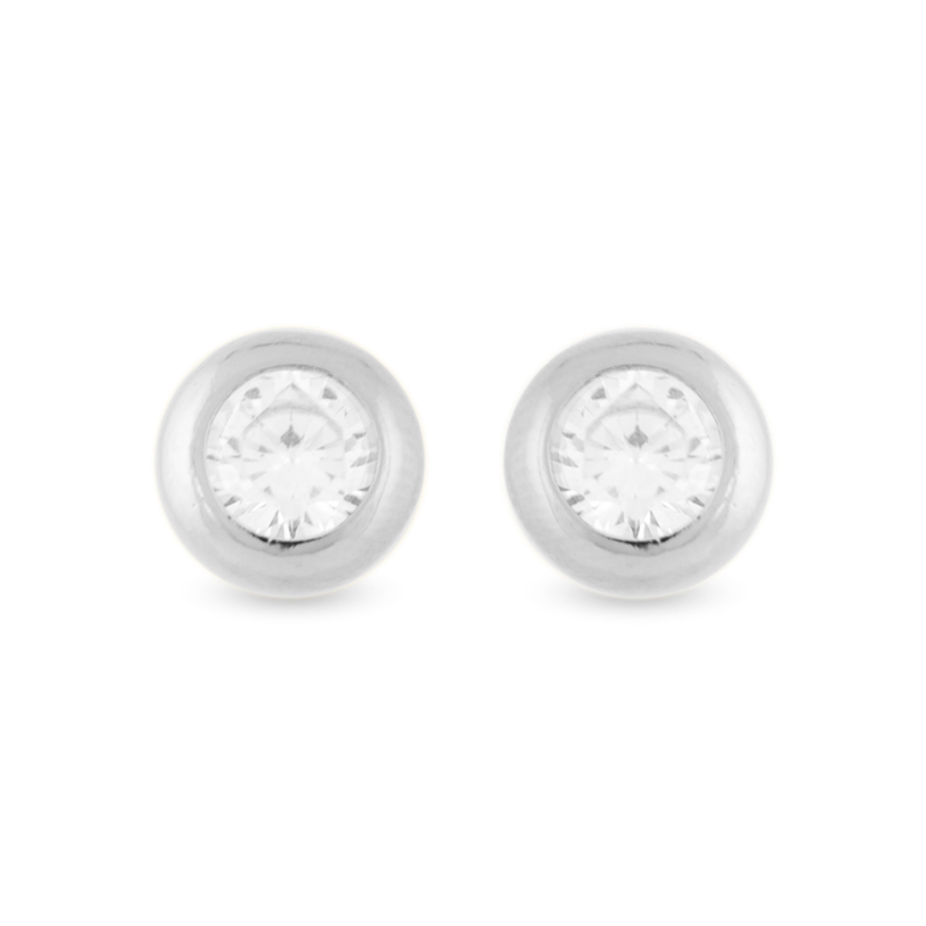 925 Sterling Silver Earrings with Brilliant Zirconia finished in Rhodium - Essential