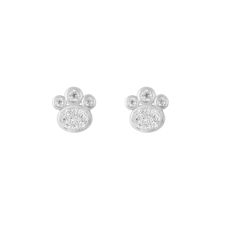 Boucles d'oreilles en argent sterling 925 avec zircon brillant, finies en rhodium - Loyauté
