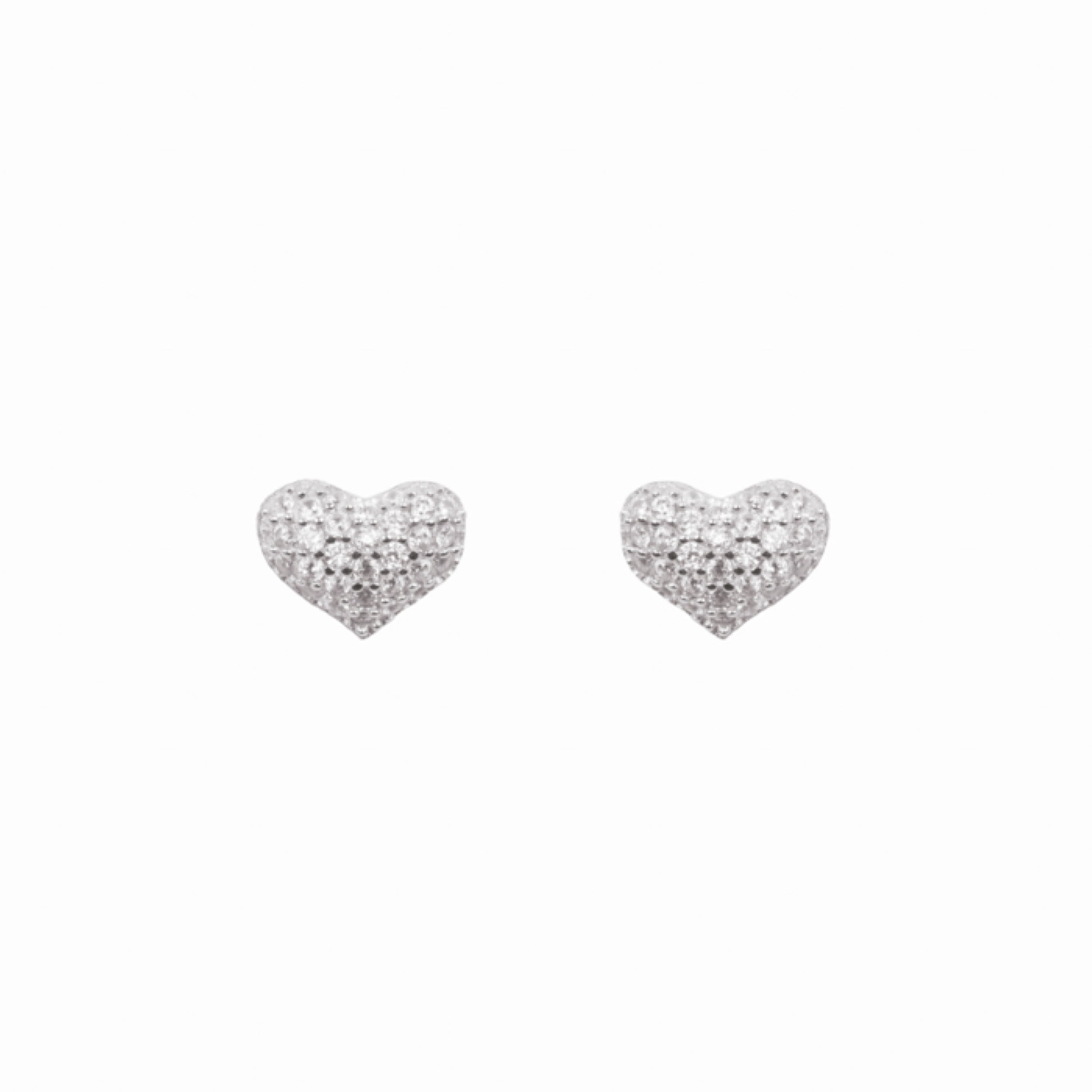 Orecchini in Argento Sterling 925 con Zirconia Cubica brillante finiti in rodio - Amore