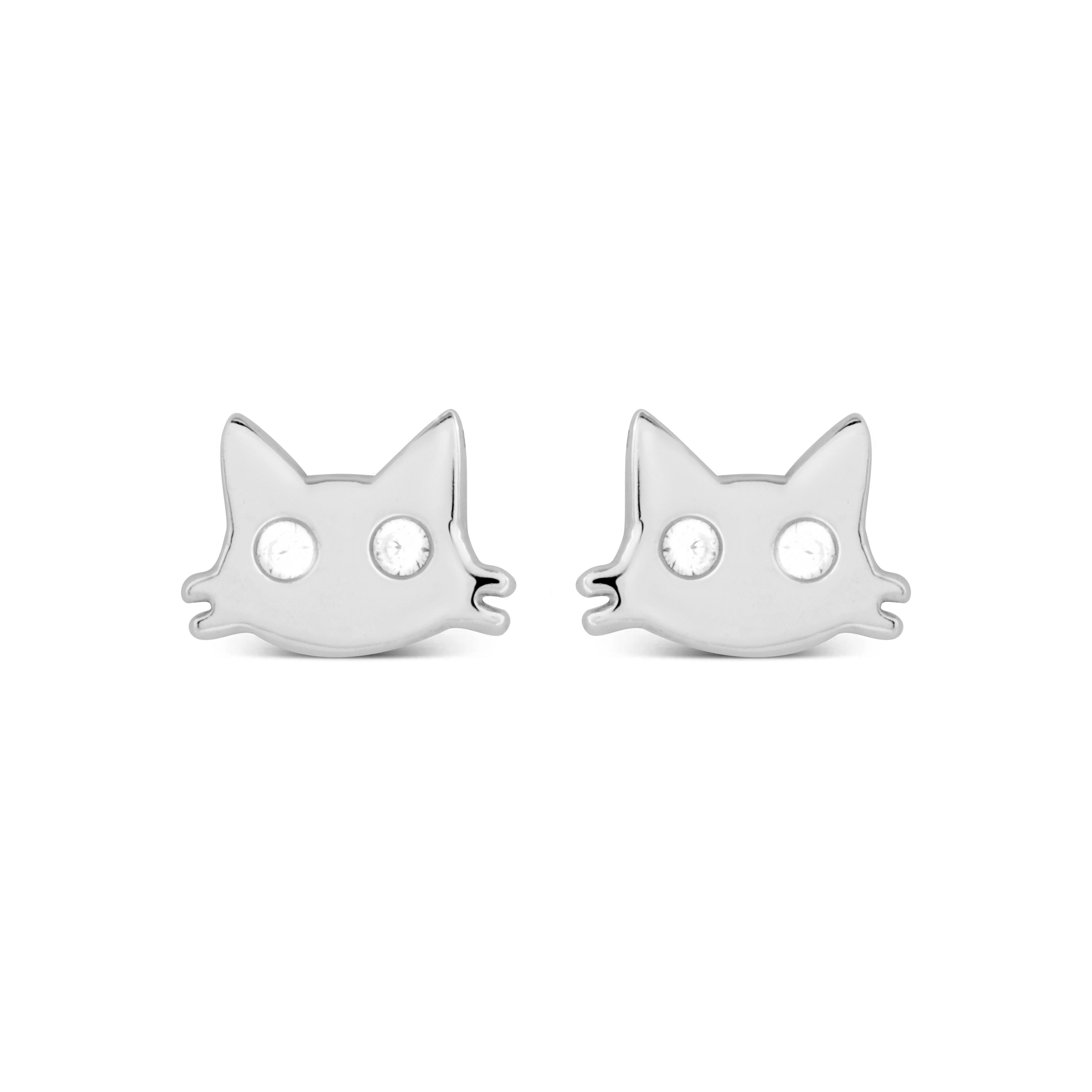 925 Sterling Silver Earrings with Brilliant Zirconia finished in Rhodium - Zohi