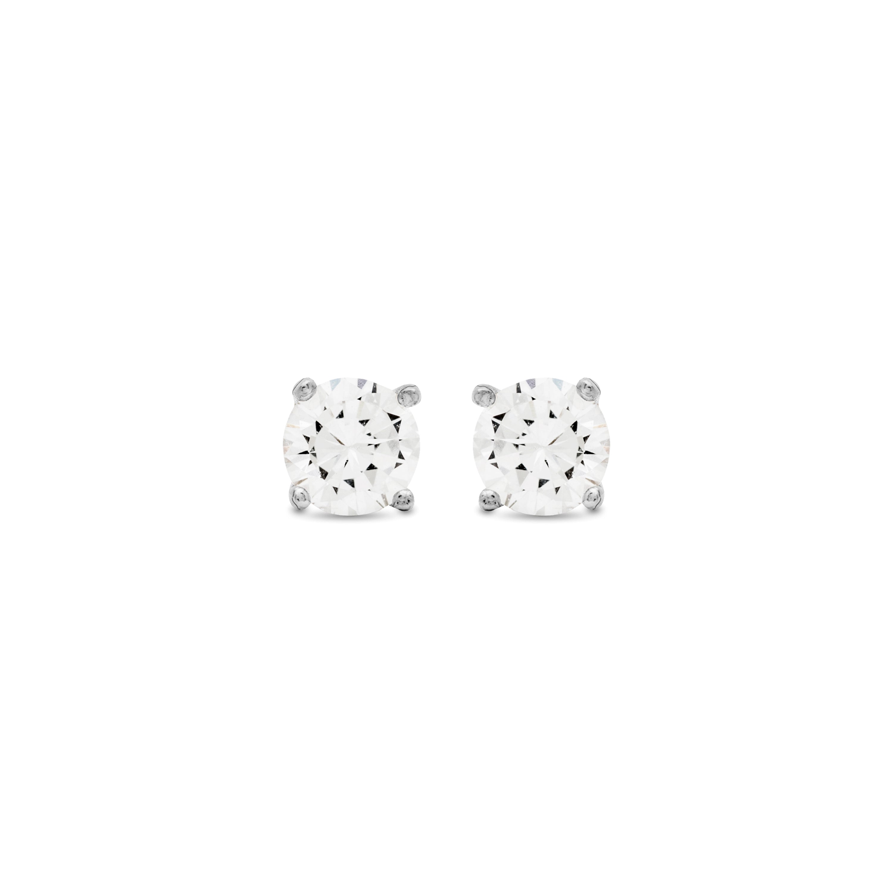 Orecchini in Argento Sterling 925 con Zirconia Cubica brillante finitura rodio - Base
