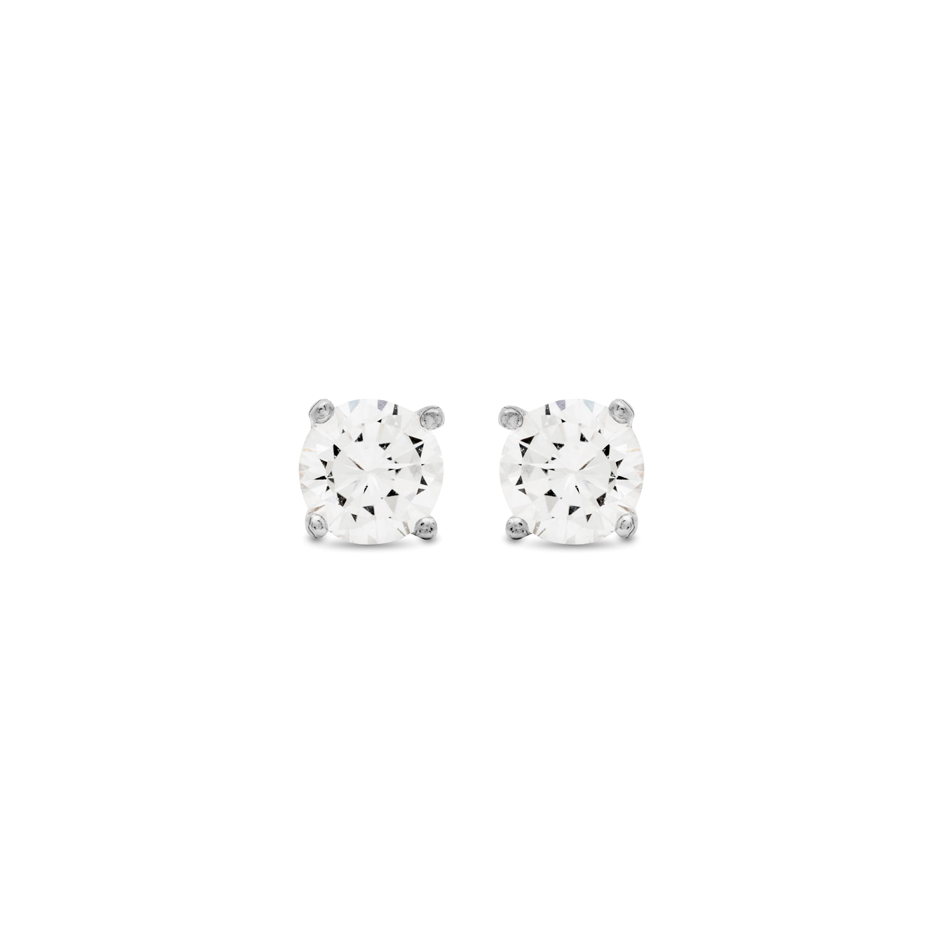 Orecchini in Argento Sterling 925 con Zirconia Cubica brillanti finiti in rodio - Base
