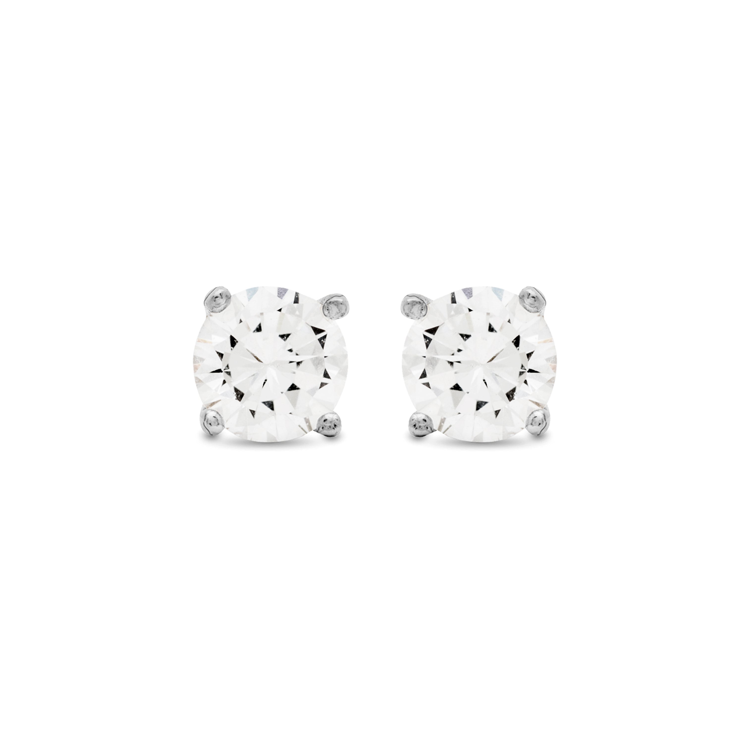 Orecchini in Argento Sterling 925 con Zirconia Cubica brillanti finiti in rodio - Base