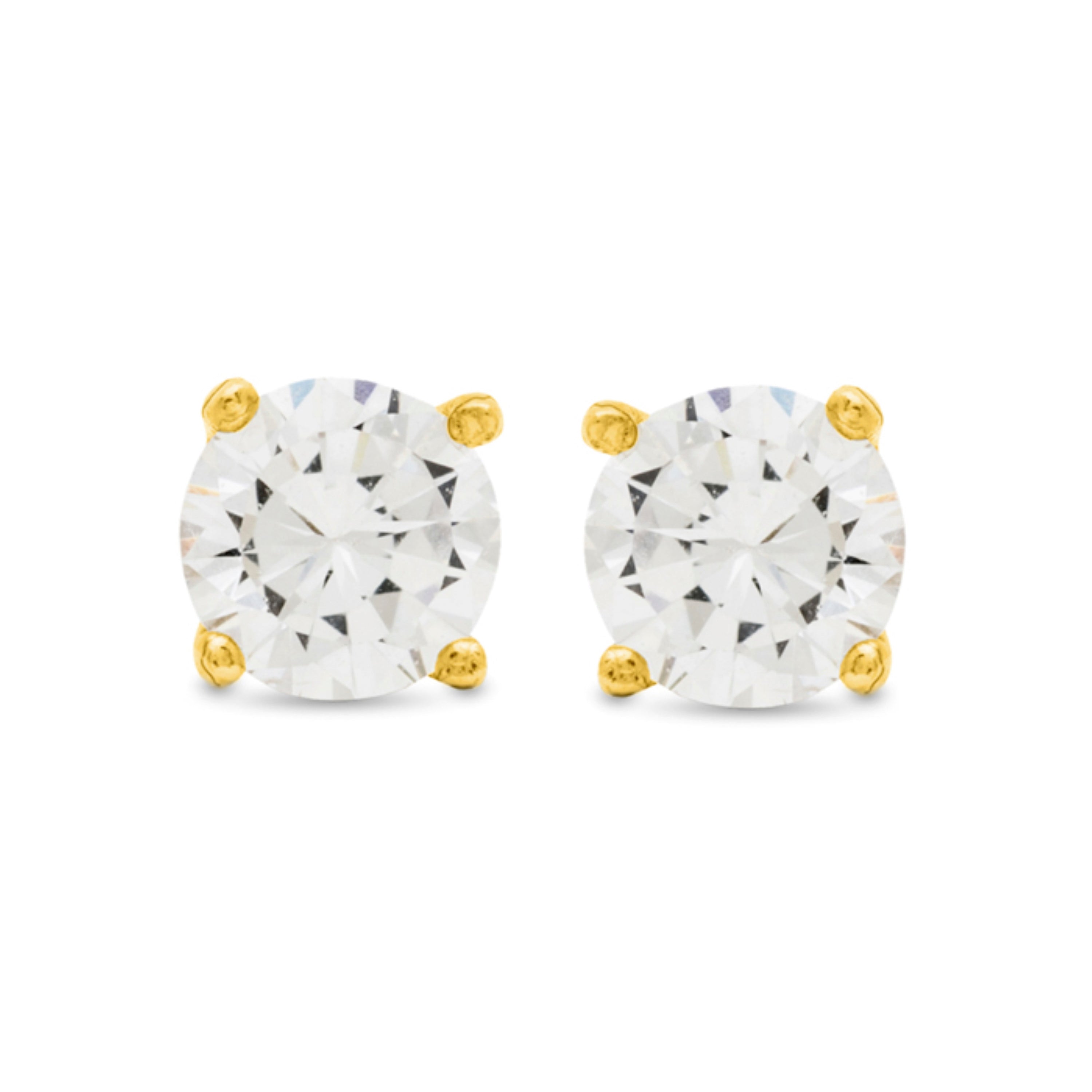 Orecchini in Argento Sterling 925 con Zirconia Cubica brillante finitura oro 18k - Base