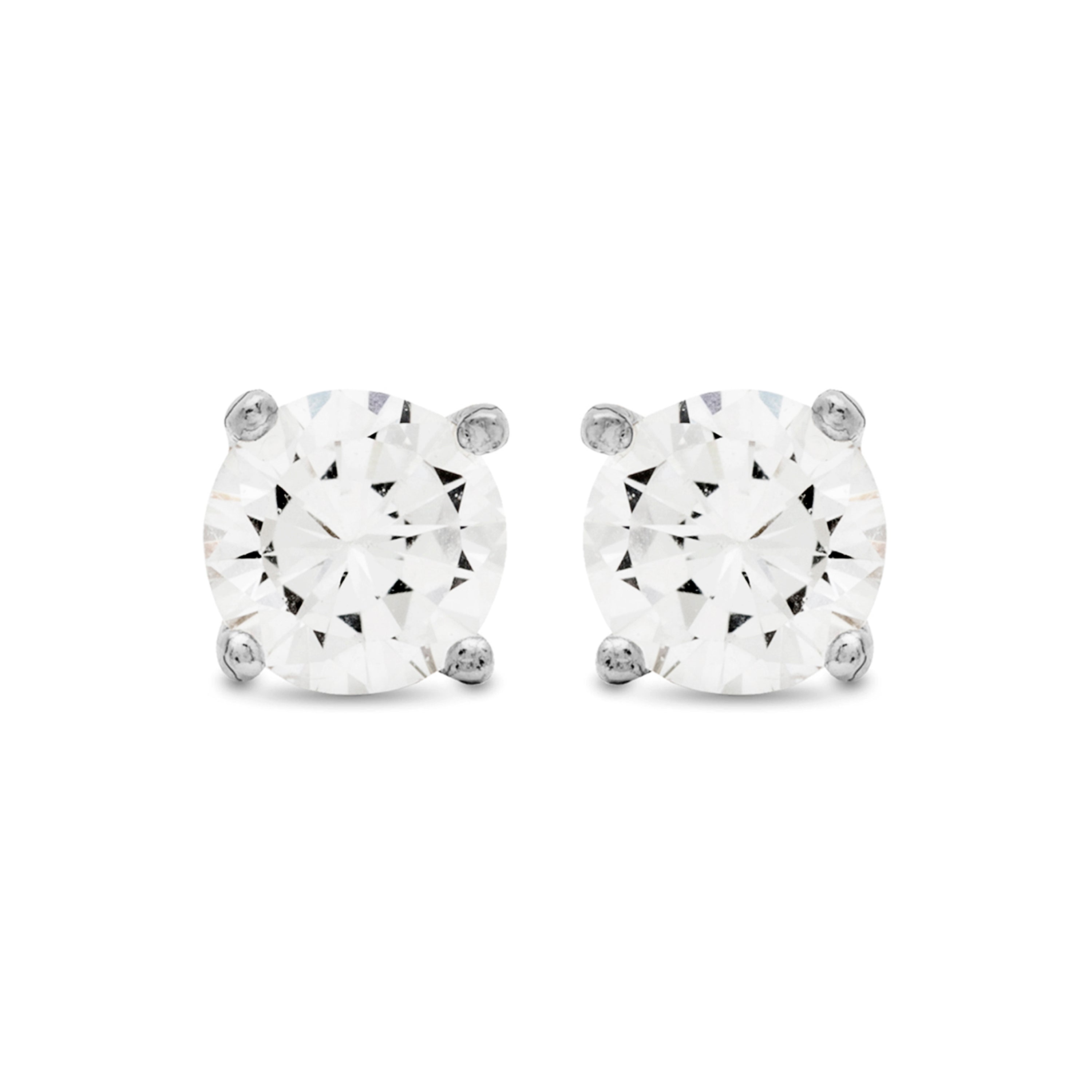 Orecchini in Argento Sterling 925 con Zirconia Cubica brillante finitura rodio - Base