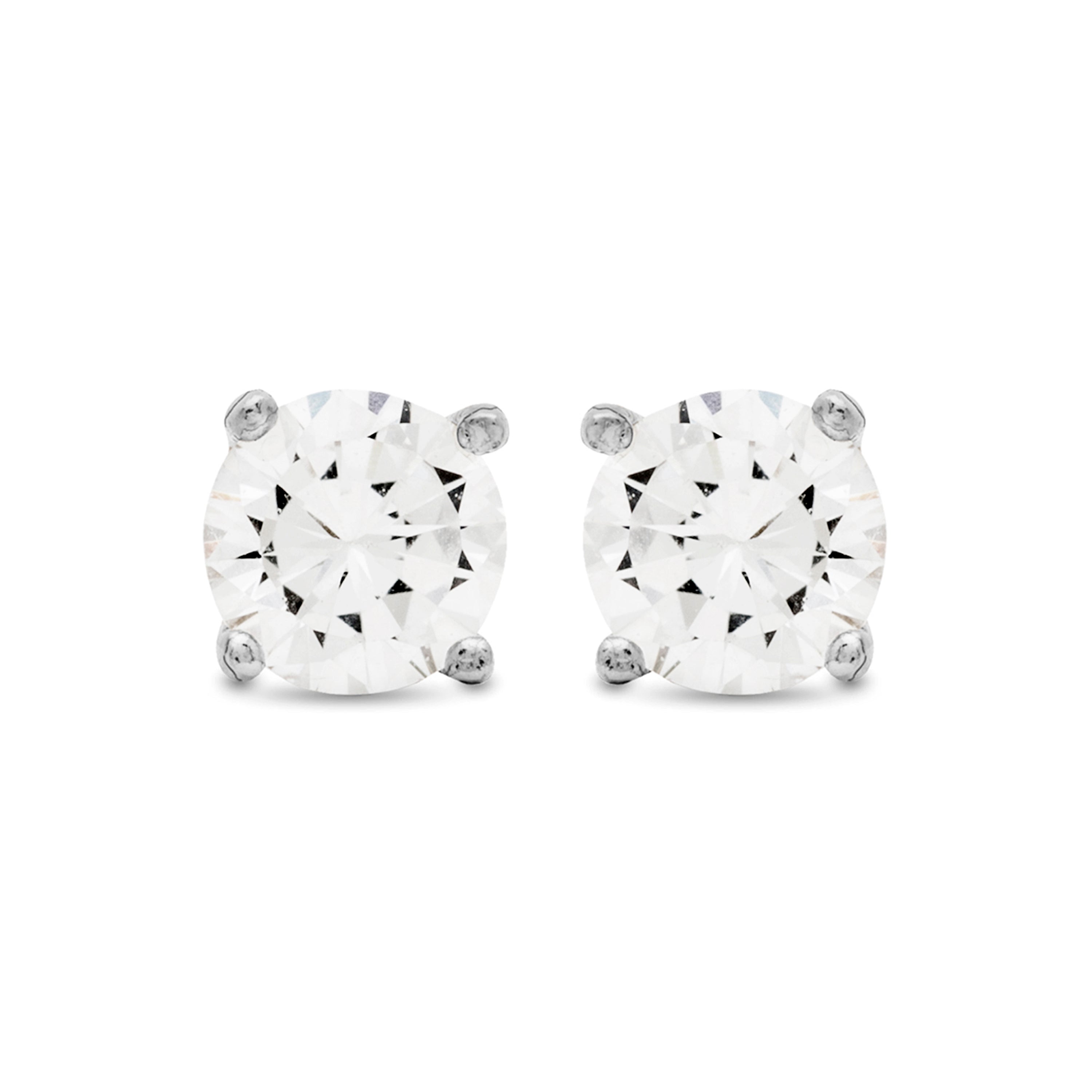 Orecchini in Argento Sterling 925 con Zirconia Cubica brillanti finiti in rodio - Base