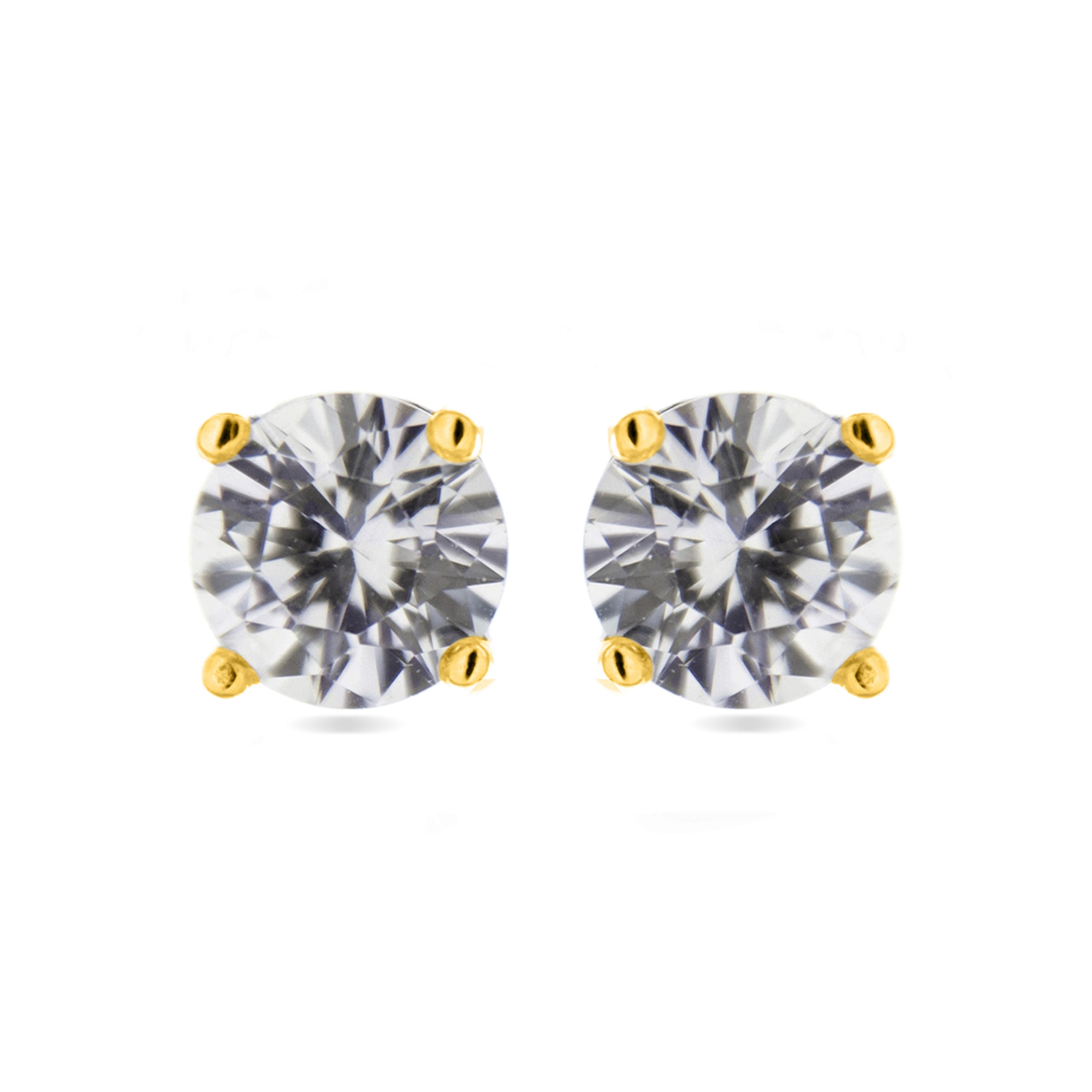Orecchini in Argento Sterling 925 con Zirconia Cubica brillante finitura oro 18k - Base