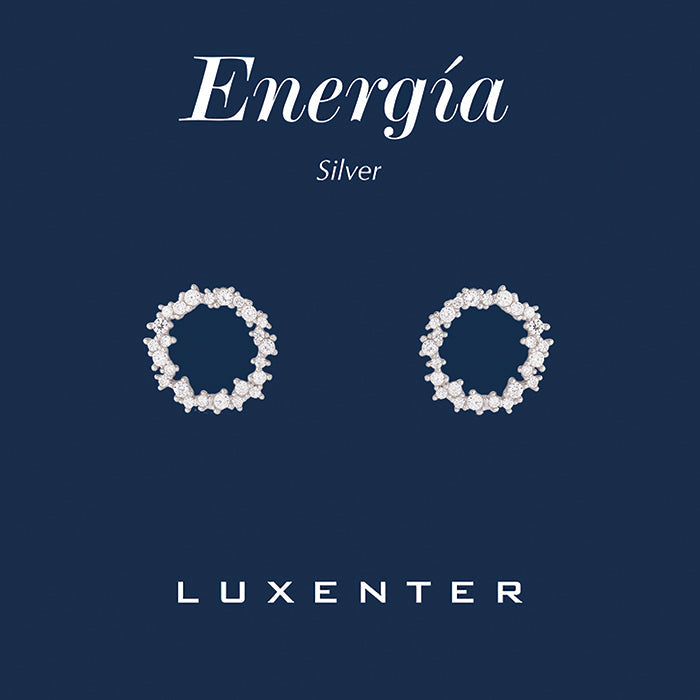 925 Sterling Silver Earrings with Brilliant Zirconia finished in Rhodium - Thilak
