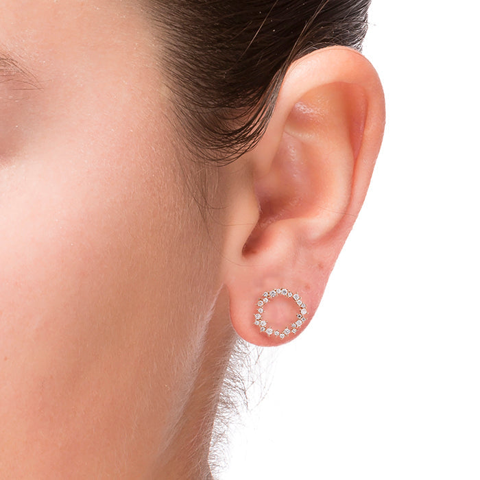 Pendientes de Plata de Ley 925 con Circonita Brillante acabados en oro rosa 18K - Thilak