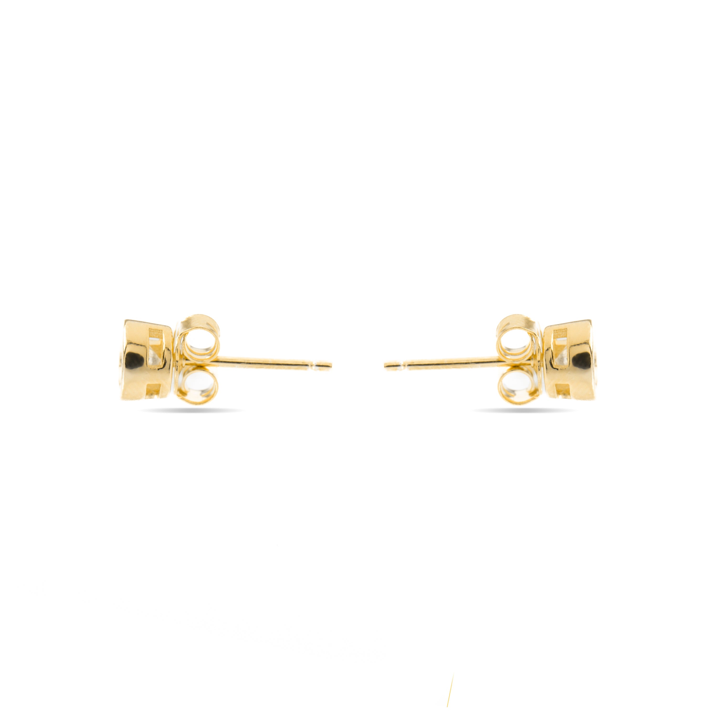 925 Sterling Silver Earrings with Brilliant Zirconia finished in 18K yellow gold - Imrak