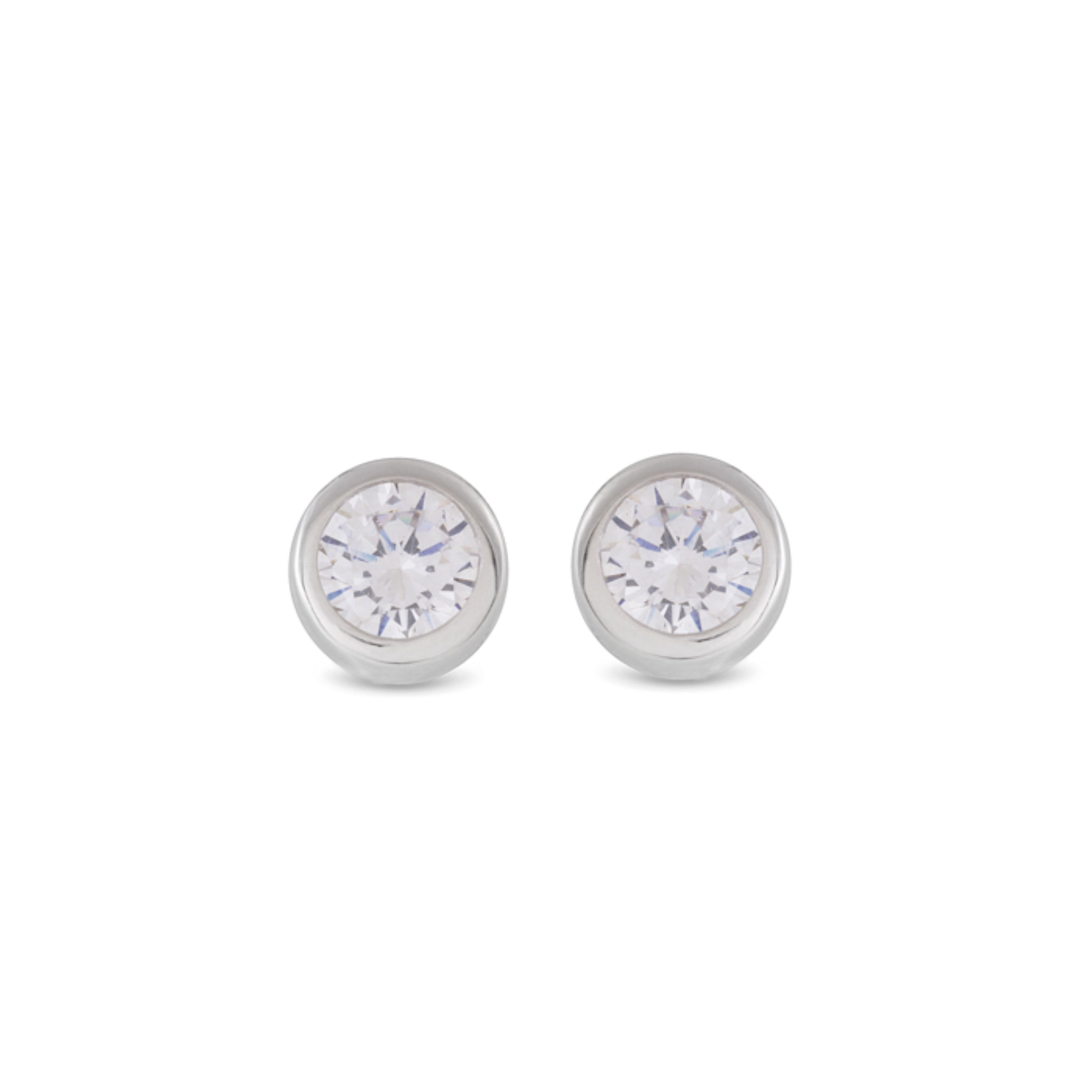 Pendientes de Plata de Ley 925 con Circonita Brillante acabados en rodio - Imrak