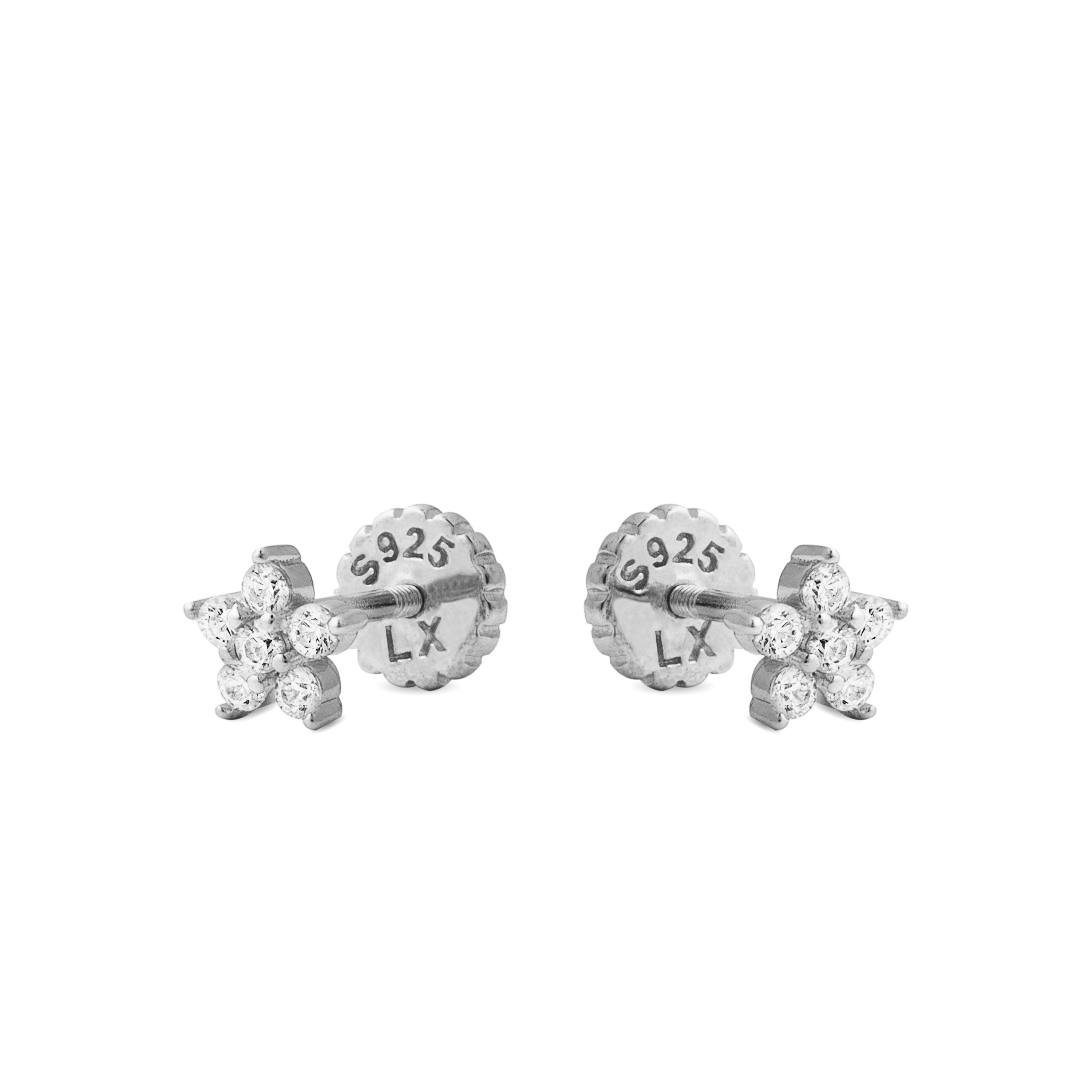 Orecchini in Argento Sterling 925 con Zirconia Brillante finiti in rodio - Anba