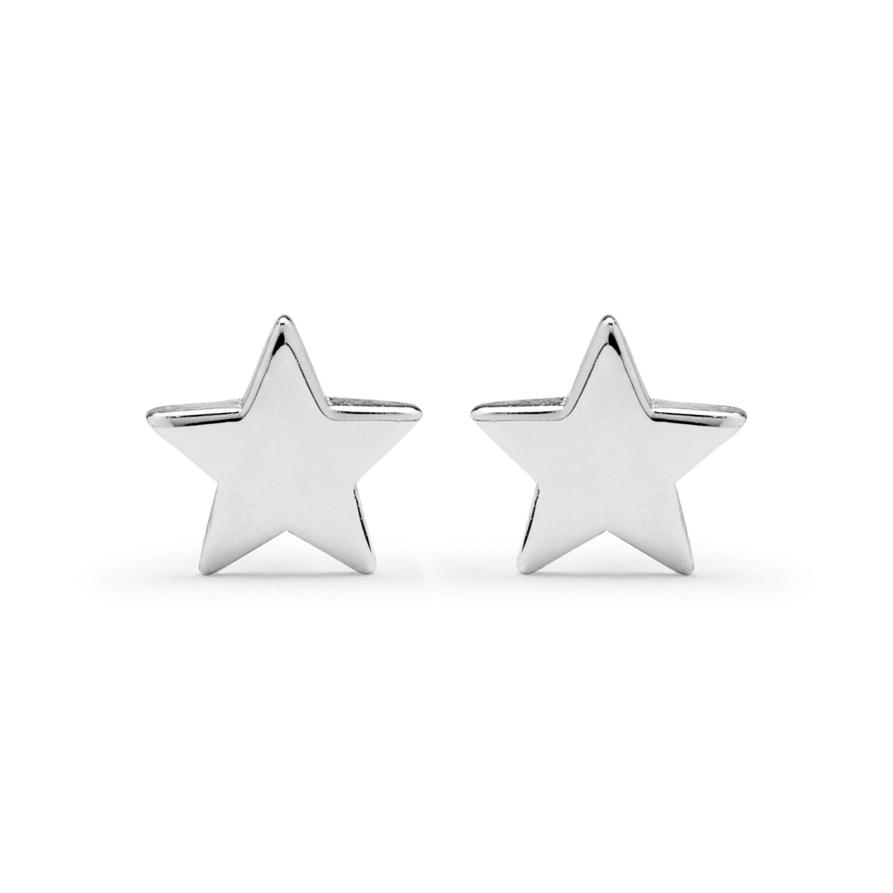 Boucles d'oreilles en argent sterling 925 finies en rhodium - Odan
