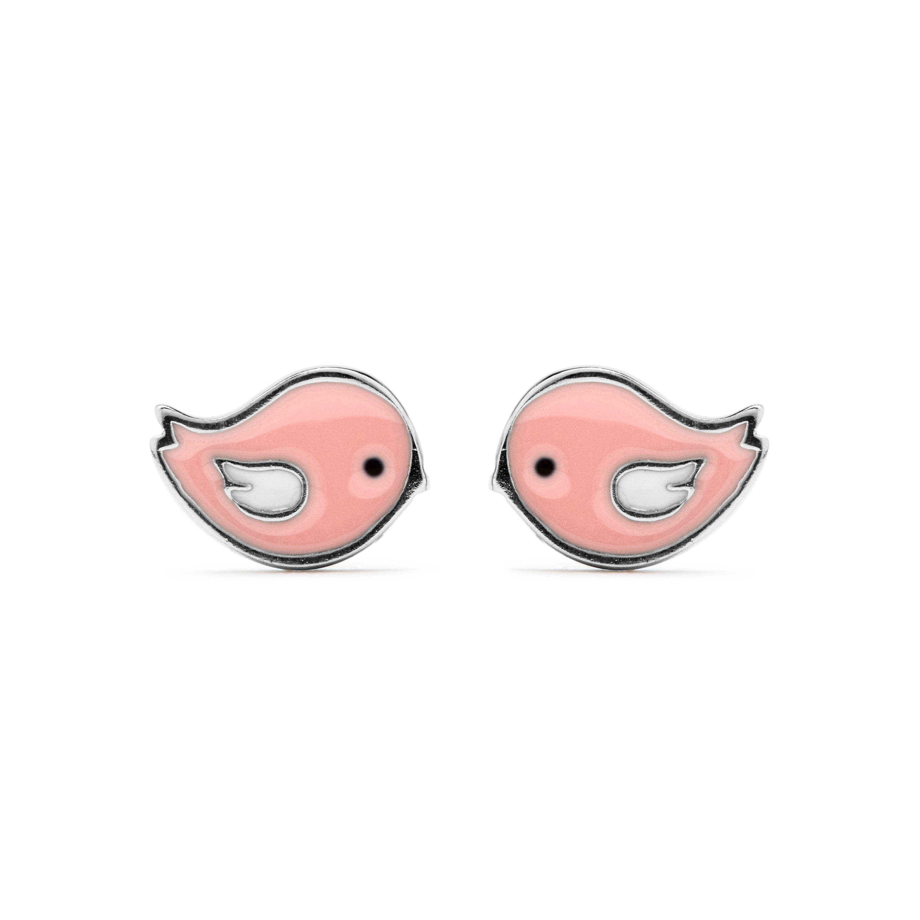 Boucles d'oreilles en argent sterling 925 finies en rhodium - Nesy