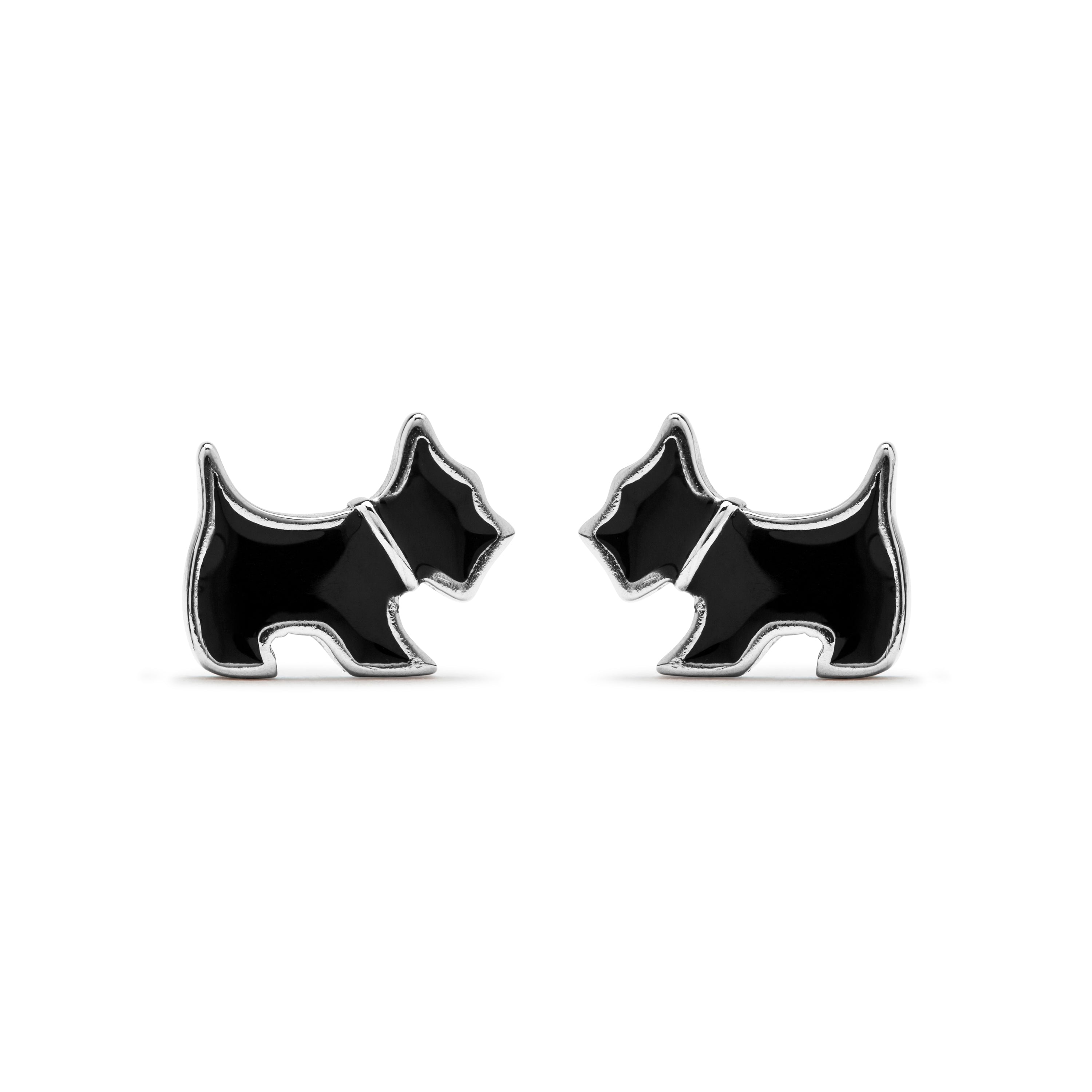 Boucles d'oreilles en argent sterling 925 finies en rhodium - Trompik