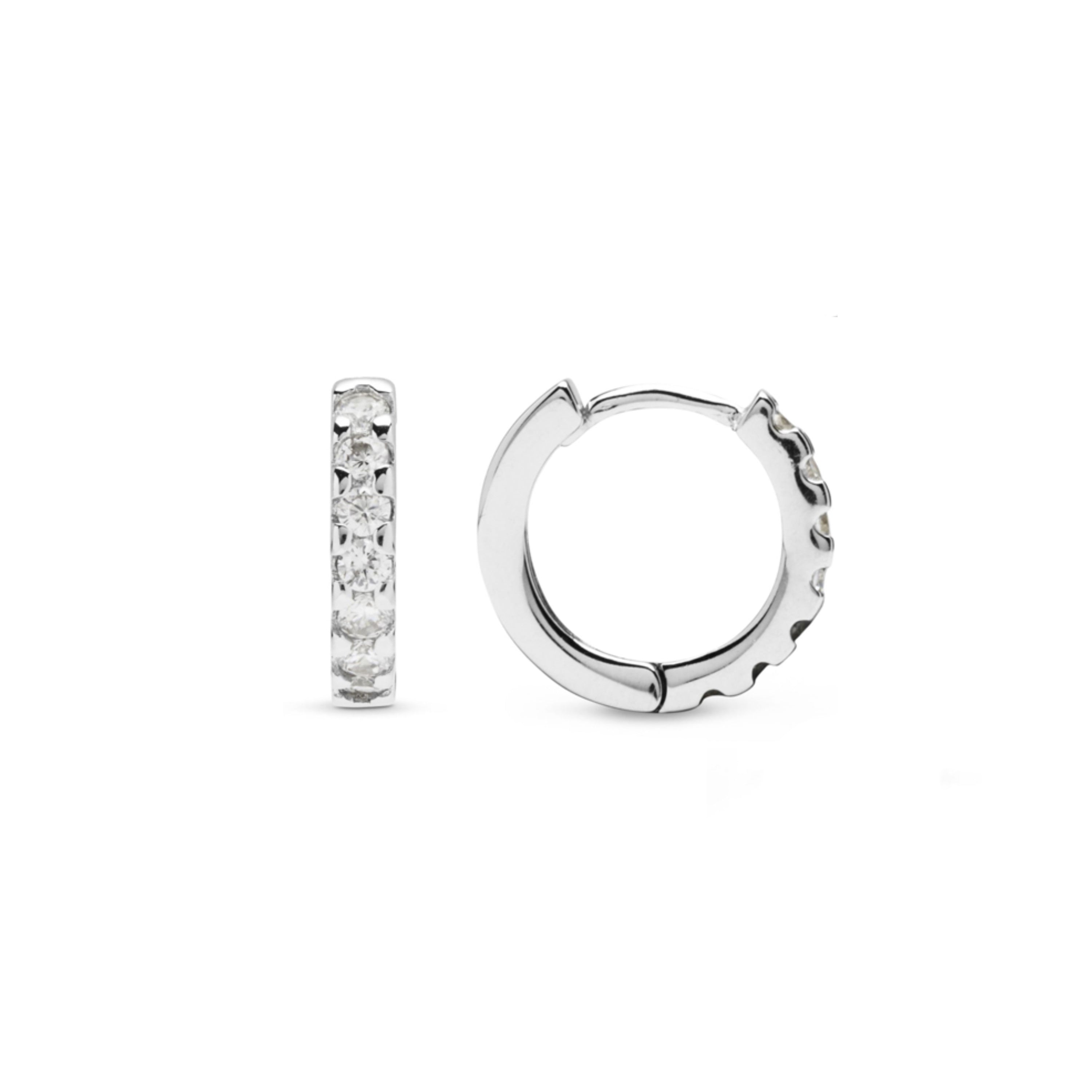Orecchini in Argento Sterling 925 con Zirconia Brillante finiti in rodio - Meri