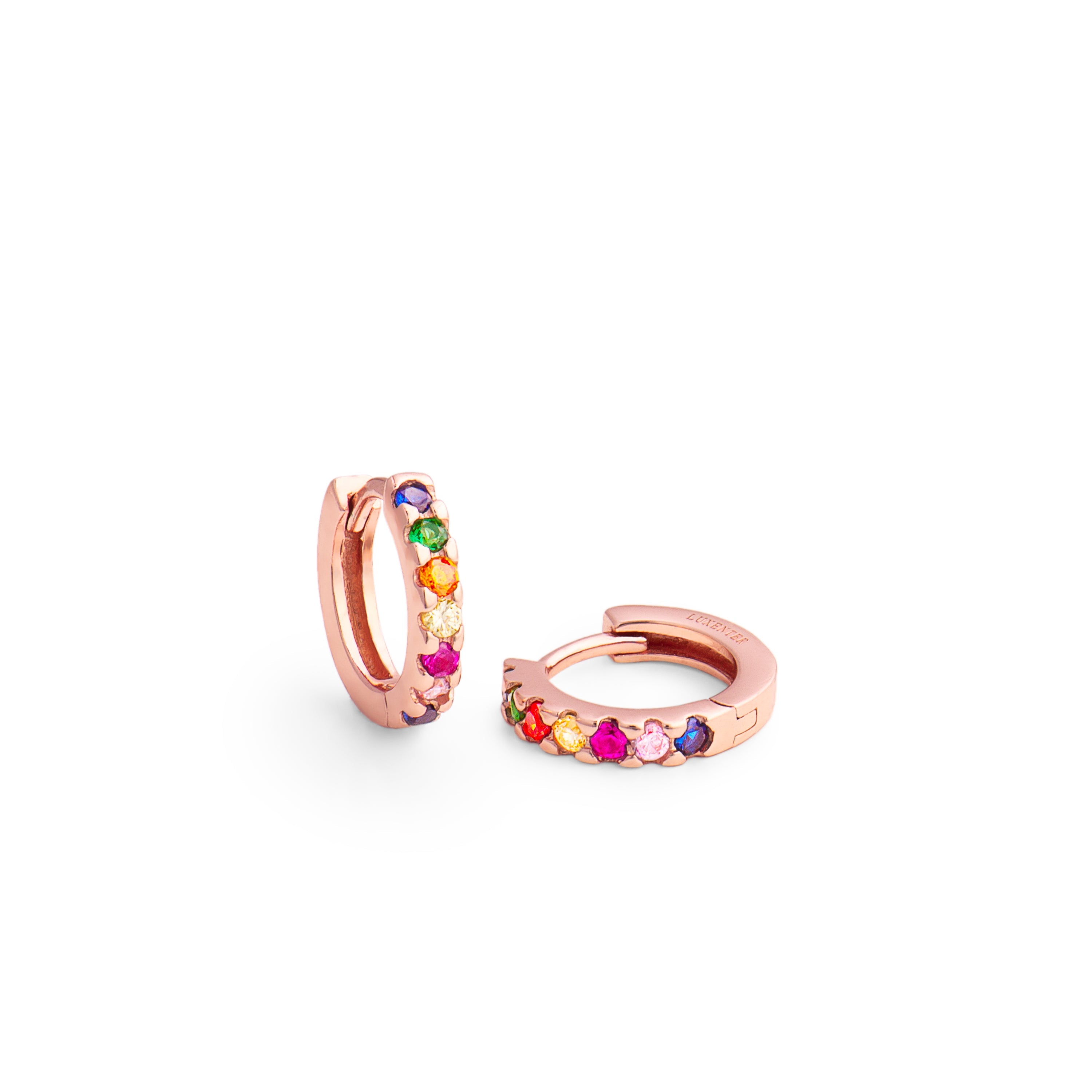 925 Sterling Zilveren Oorbellen met Multicolor Zirkonia afgewerkt in rhodium - Meri
