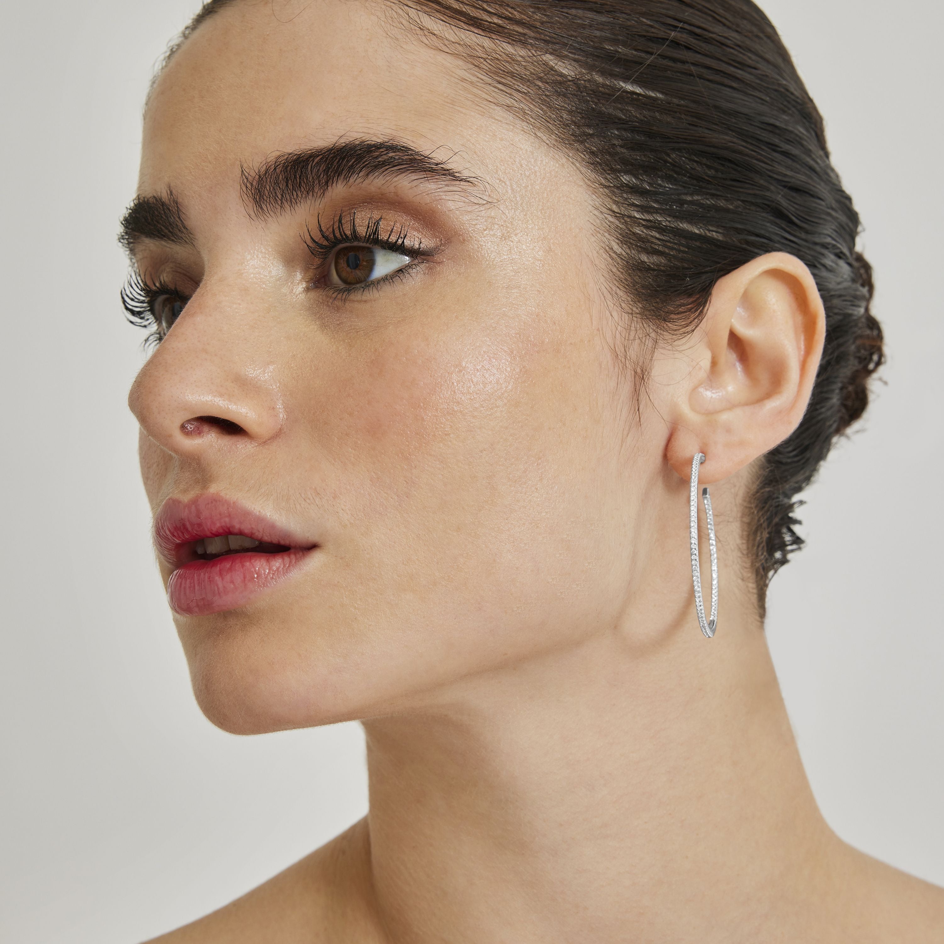 925 Sterling Silver Earrings with Brilliant Zirconia finished in Rhodium - Xoma