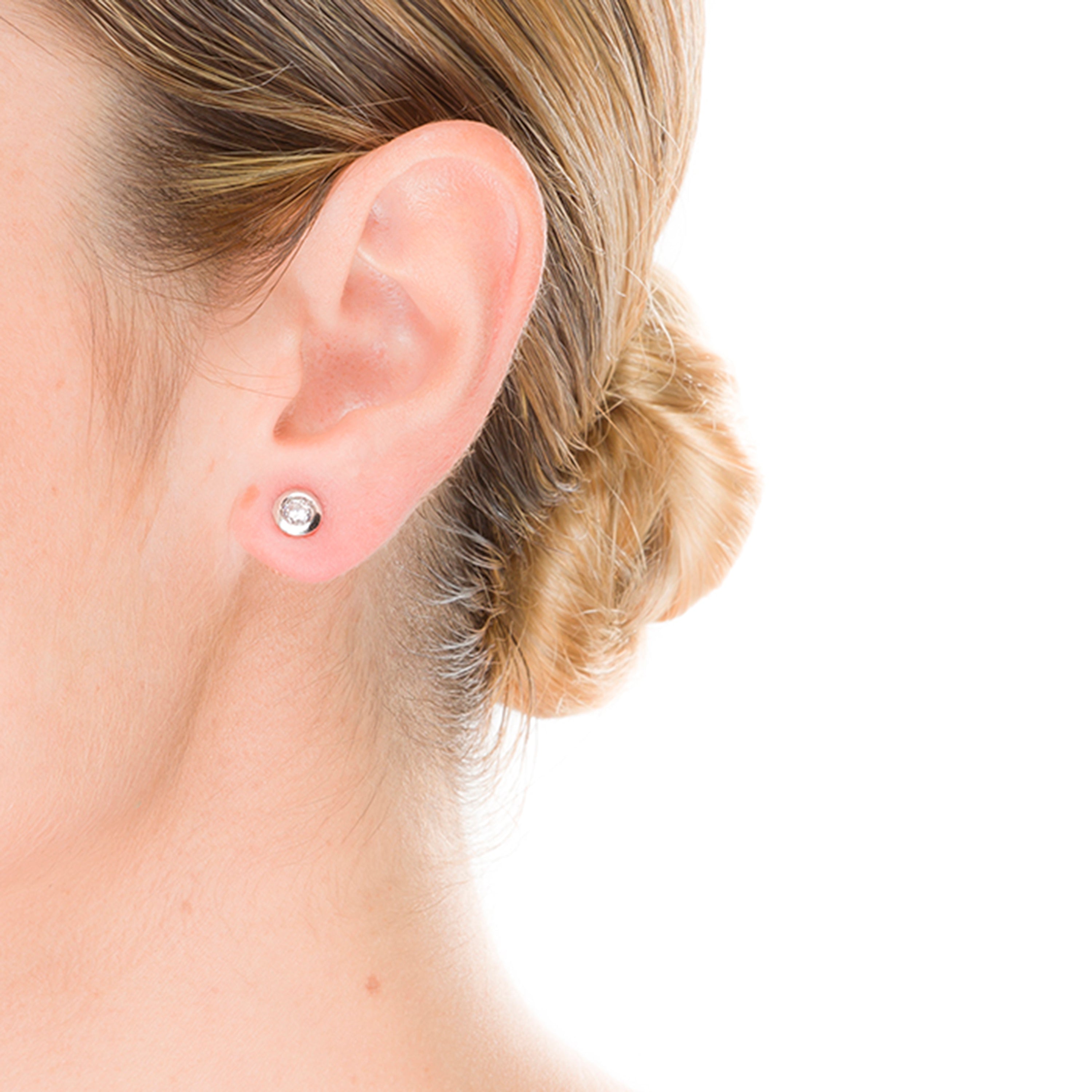Orecchini in Argento Sterling 925 con Zirconia Brillante finitura rodio - Zaja