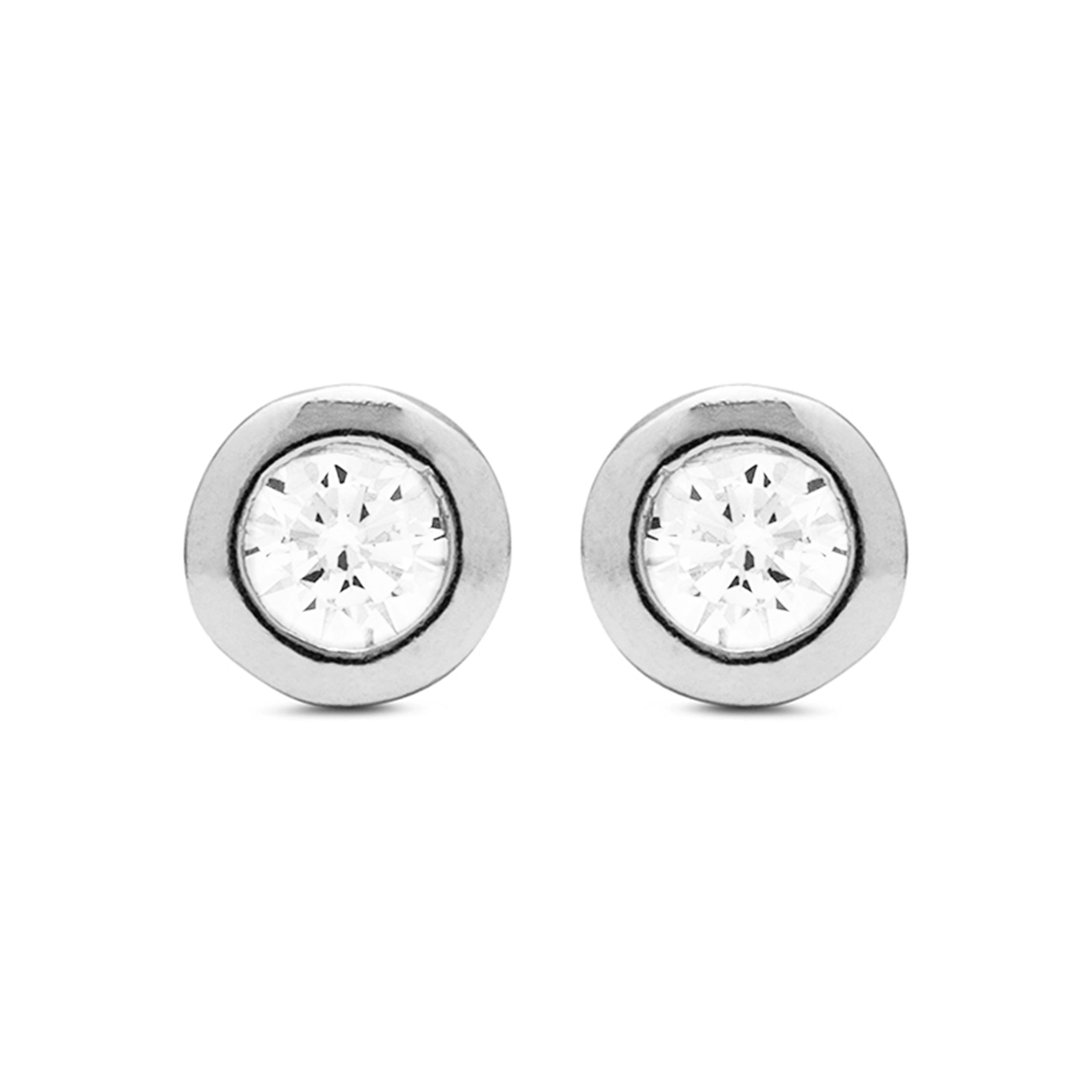 Pendientes de Plata de Ley 925 con Circonita Brillante acabados en rodio - Zaja
