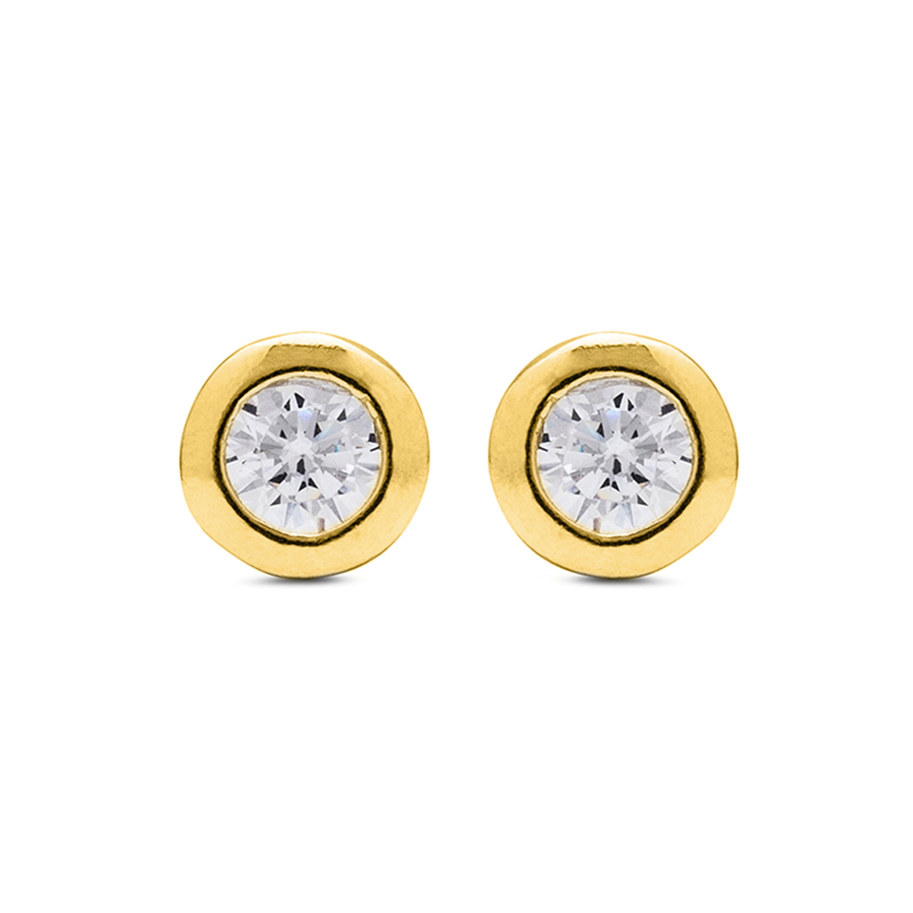 Orecchini in Argento Sterling 925 con Zirconia Brillante finitura oro giallo 18K - Zaja