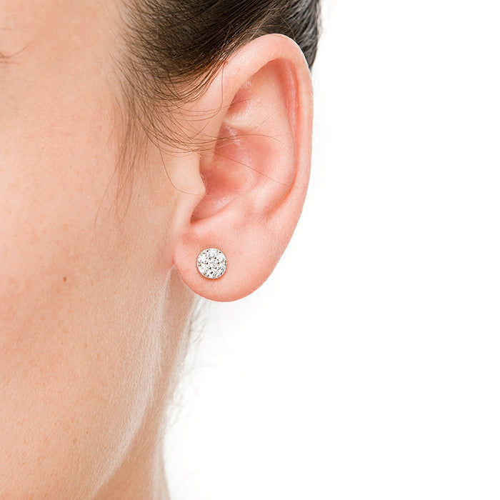 Orecchini in Argento Sterling 925 con Zirconia Cubica brillanti finiti in rodio - Circle