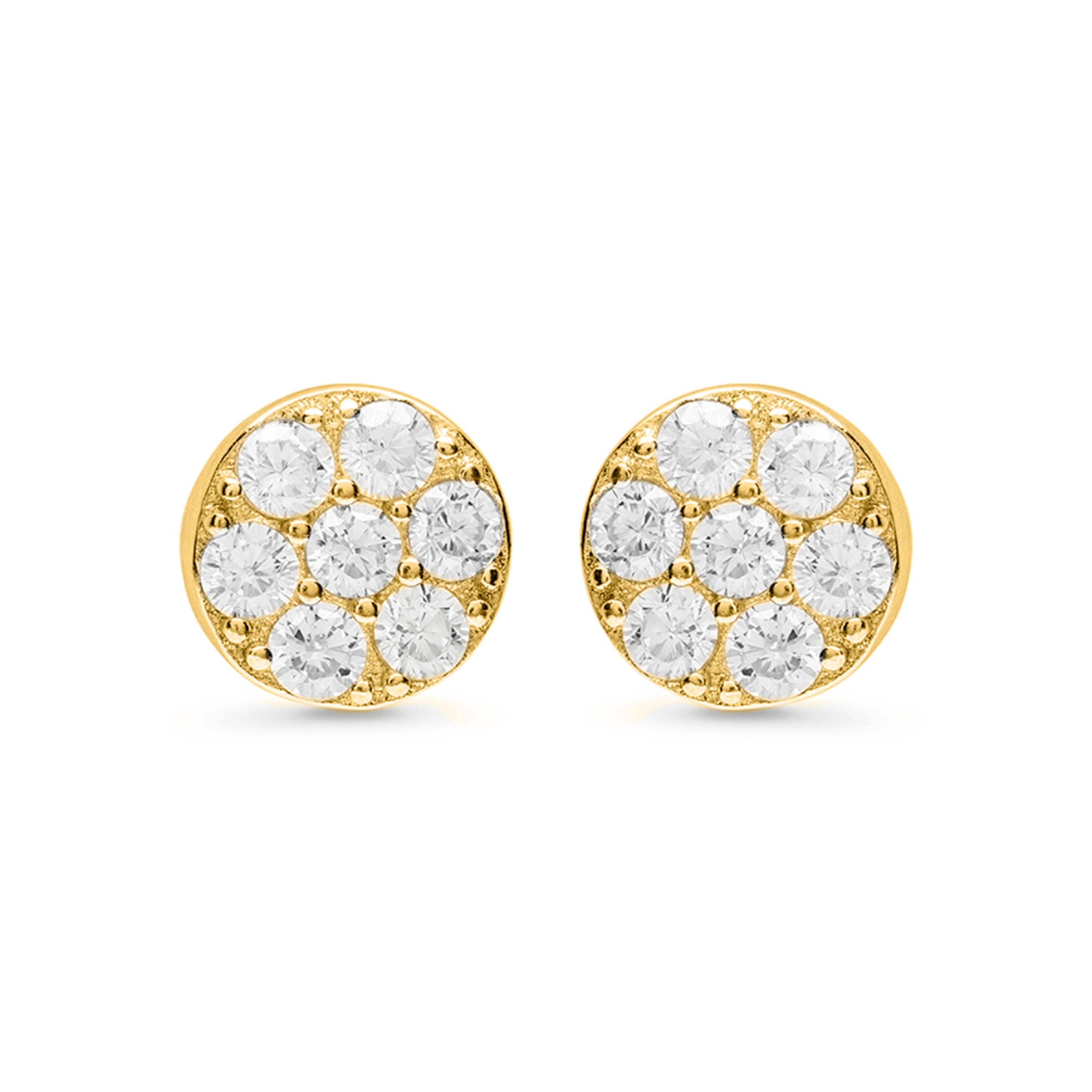 Pendientes de plata de ley 925 con Circonita Brillante acabados en rodio - Circle