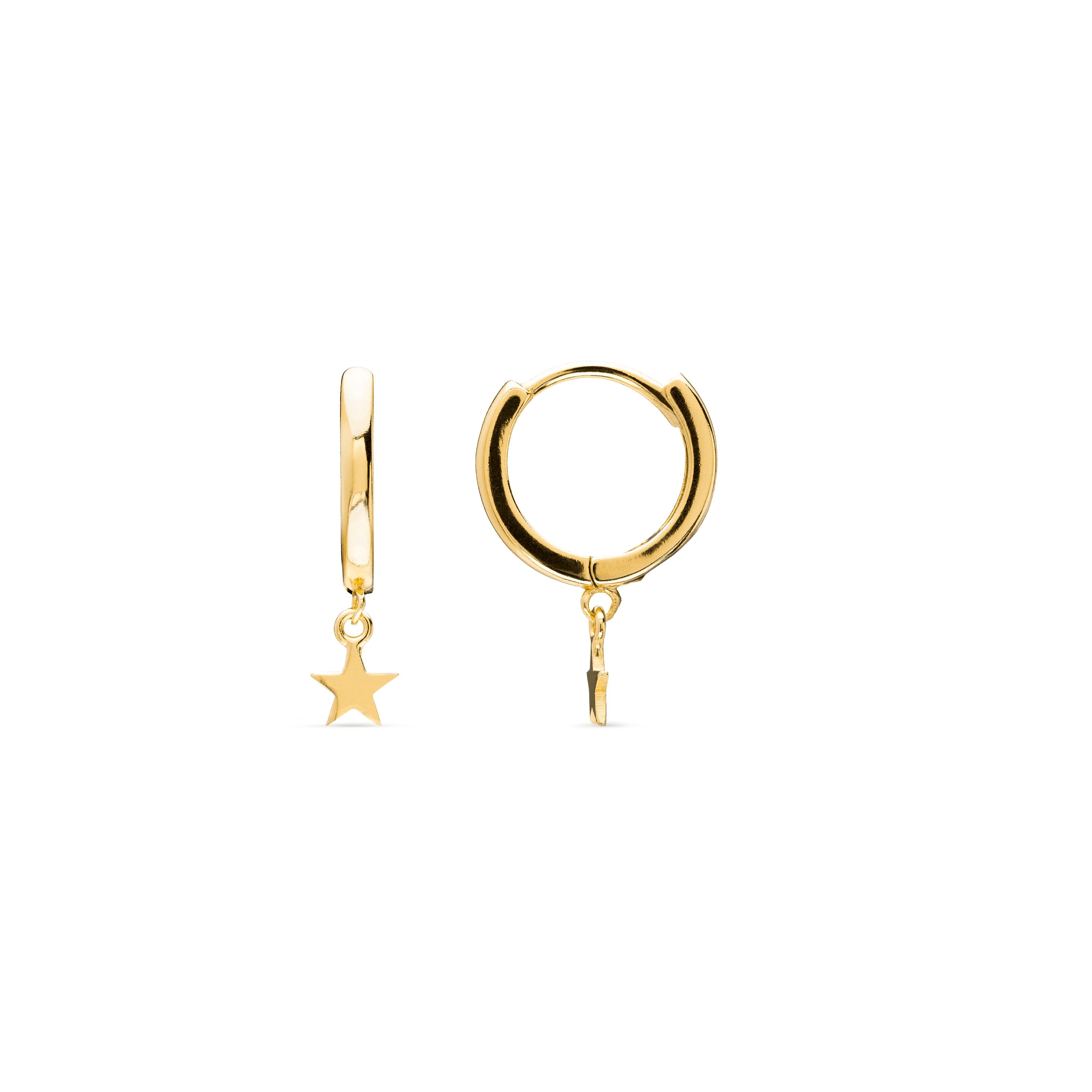 Orecchini in argento sterling 925 finiti in oro giallo 18K - Stella
