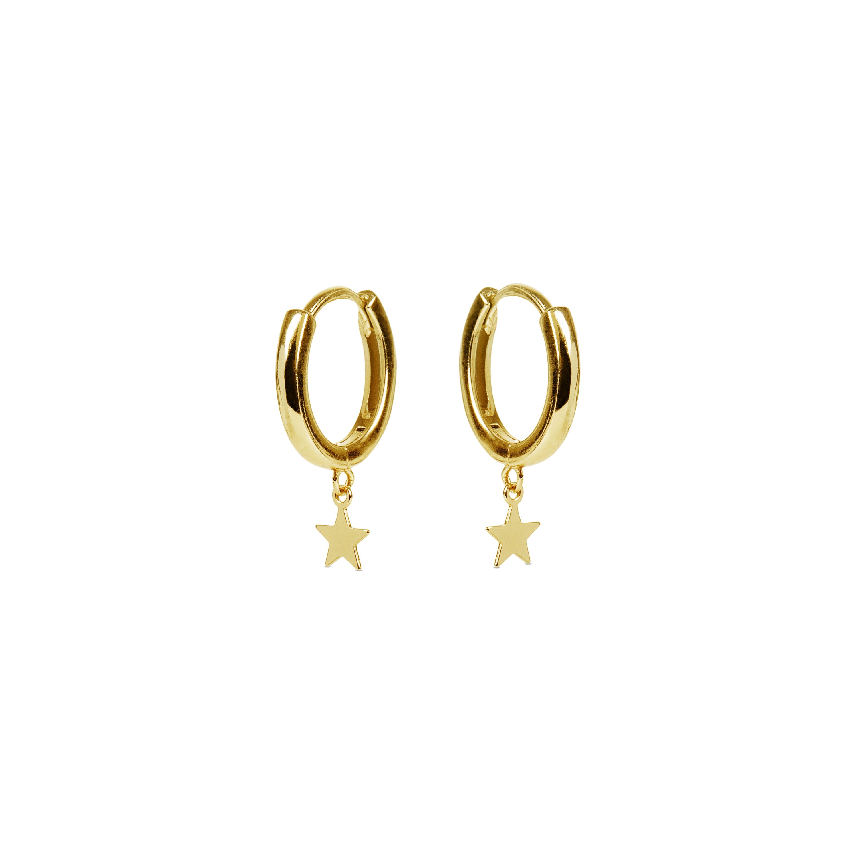 Orecchini in argento sterling 925 finiti in oro giallo 18K - Stella