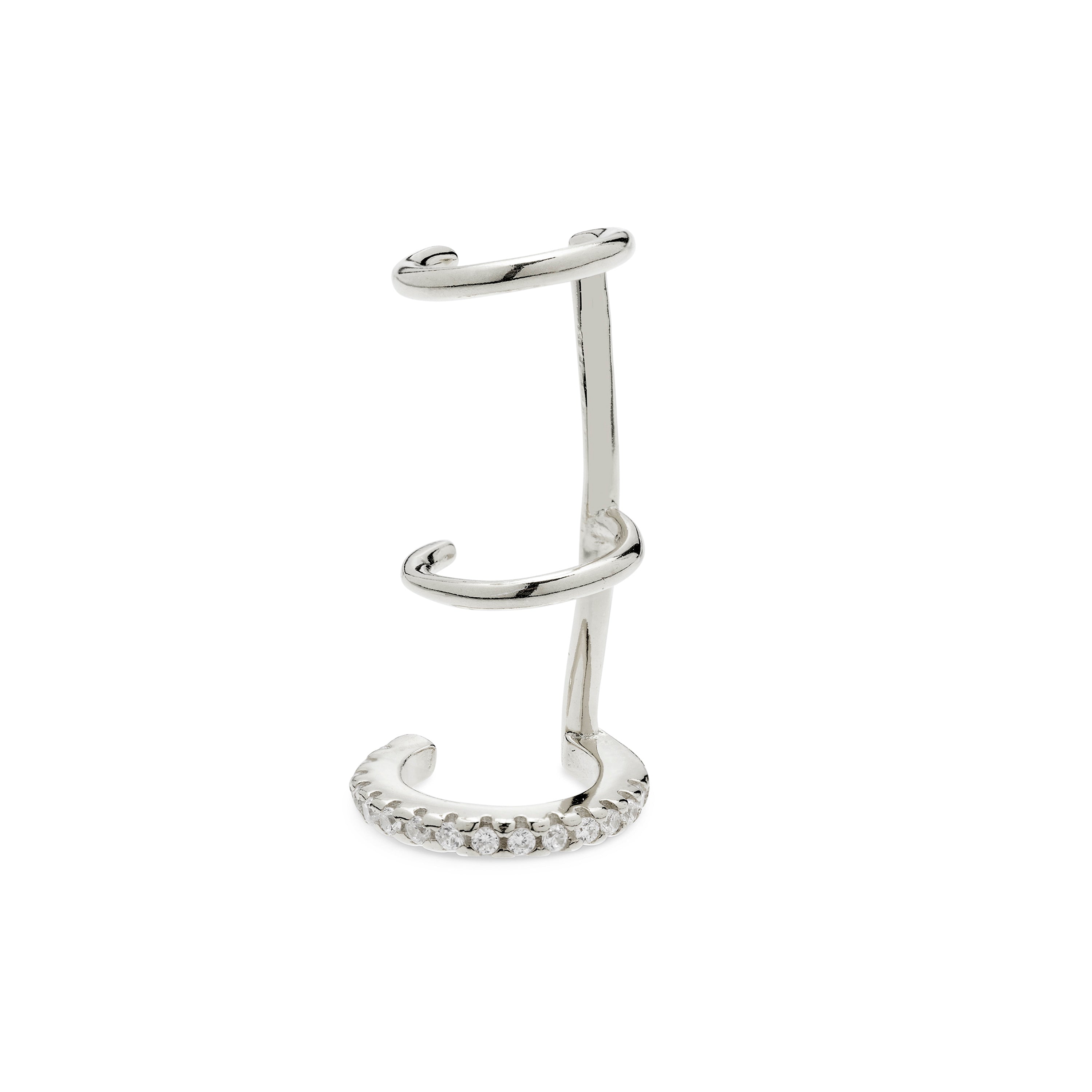 Piercing aus 925er Sterlingsilber mit funkelndem Zirkonia, rhodiniert - Dabeorth
