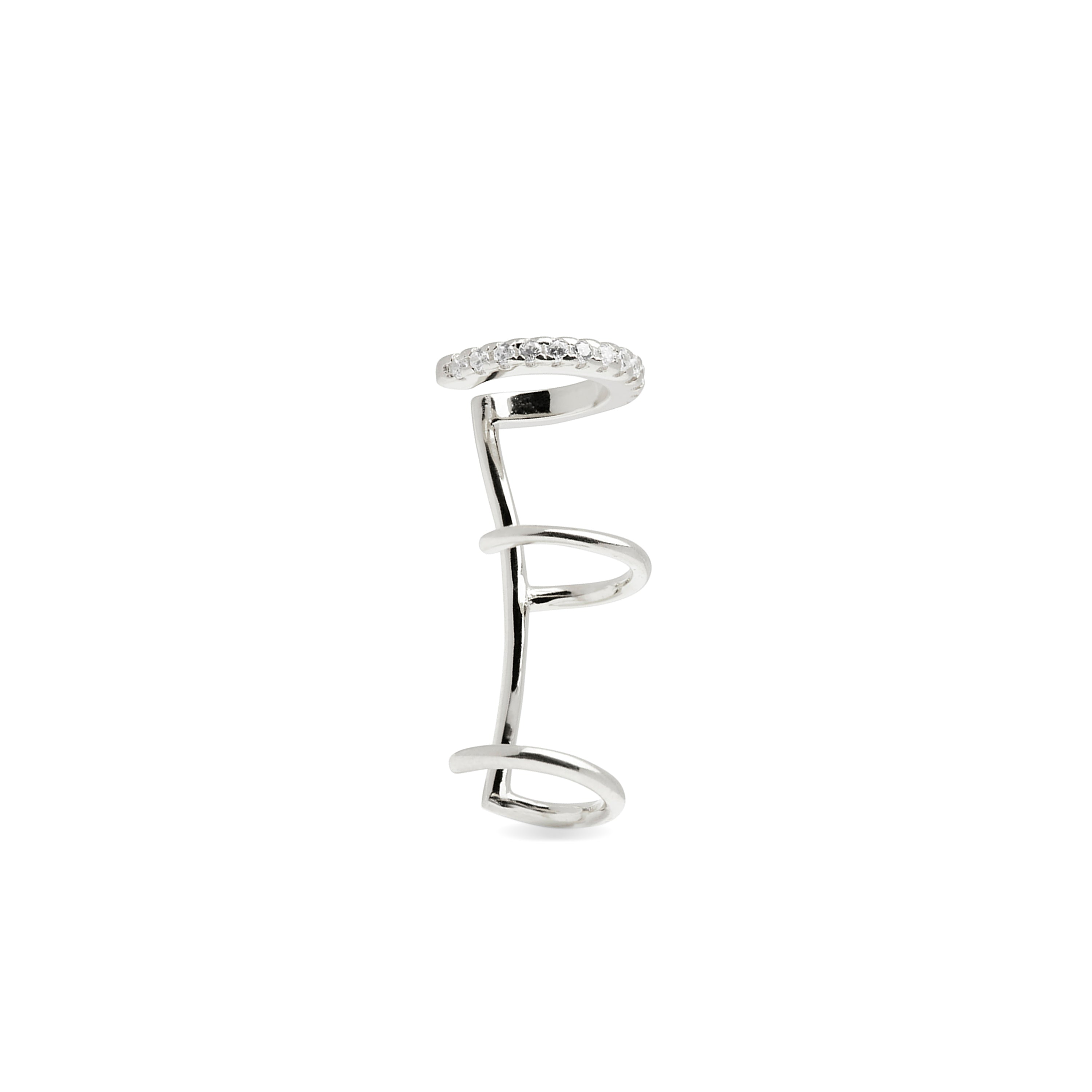 Piercing aus 925er Sterlingsilber mit funkelndem Zirkonia, rhodiniert - Dabeorth