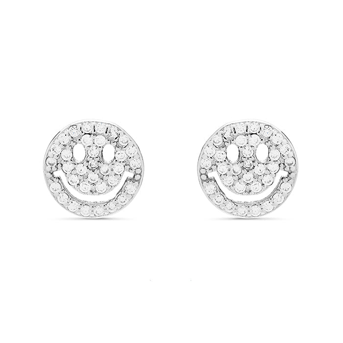 Orecchini in Argento Sterling 925 con Zirconia Brillante finiti in rodio - Ceolald