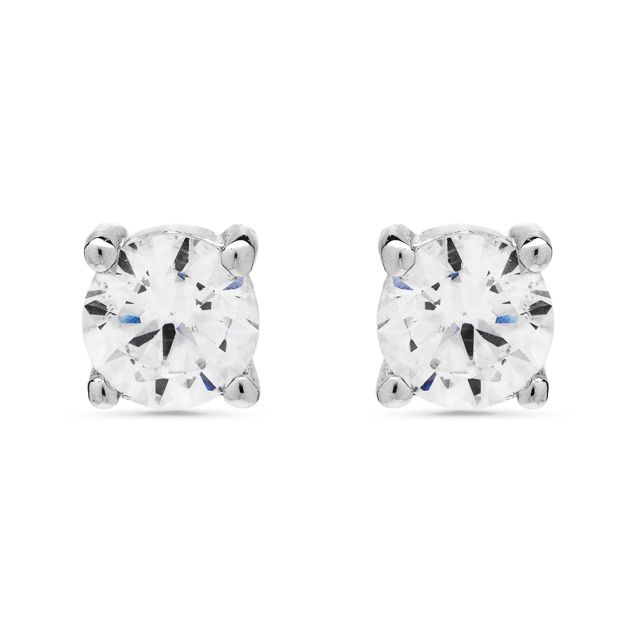 Orecchini in Argento Sterling 925 con Zirconia Brillante finiti in rodio - Brandsa