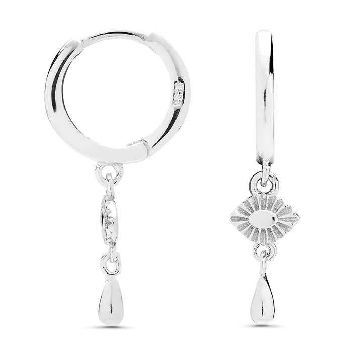 Boucles d'oreilles en argent sterling 925 finies en rhodium - Baradel