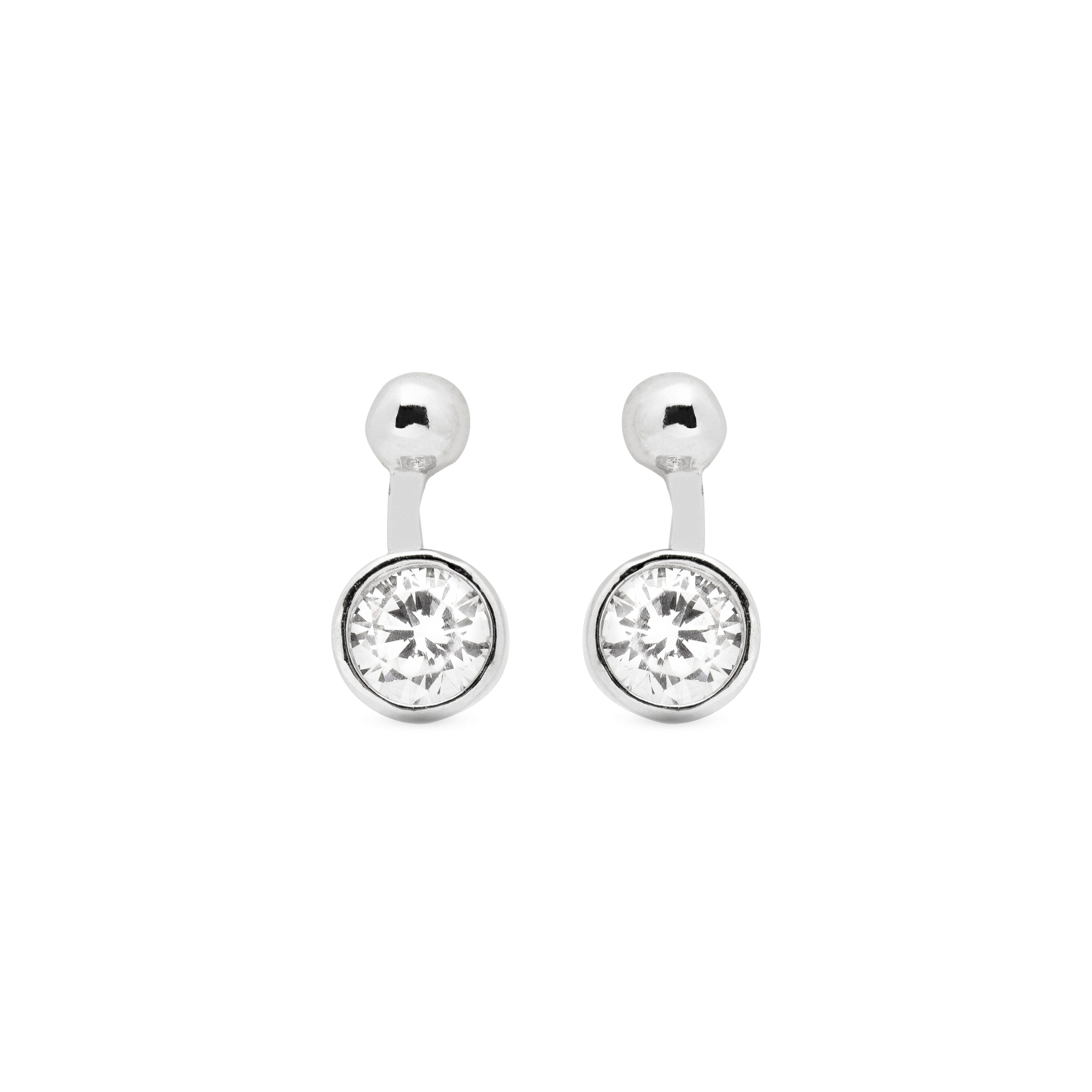 925 Sterling Silver Earrings with Brilliant Zirconia finished in rhodium - Wigadel
