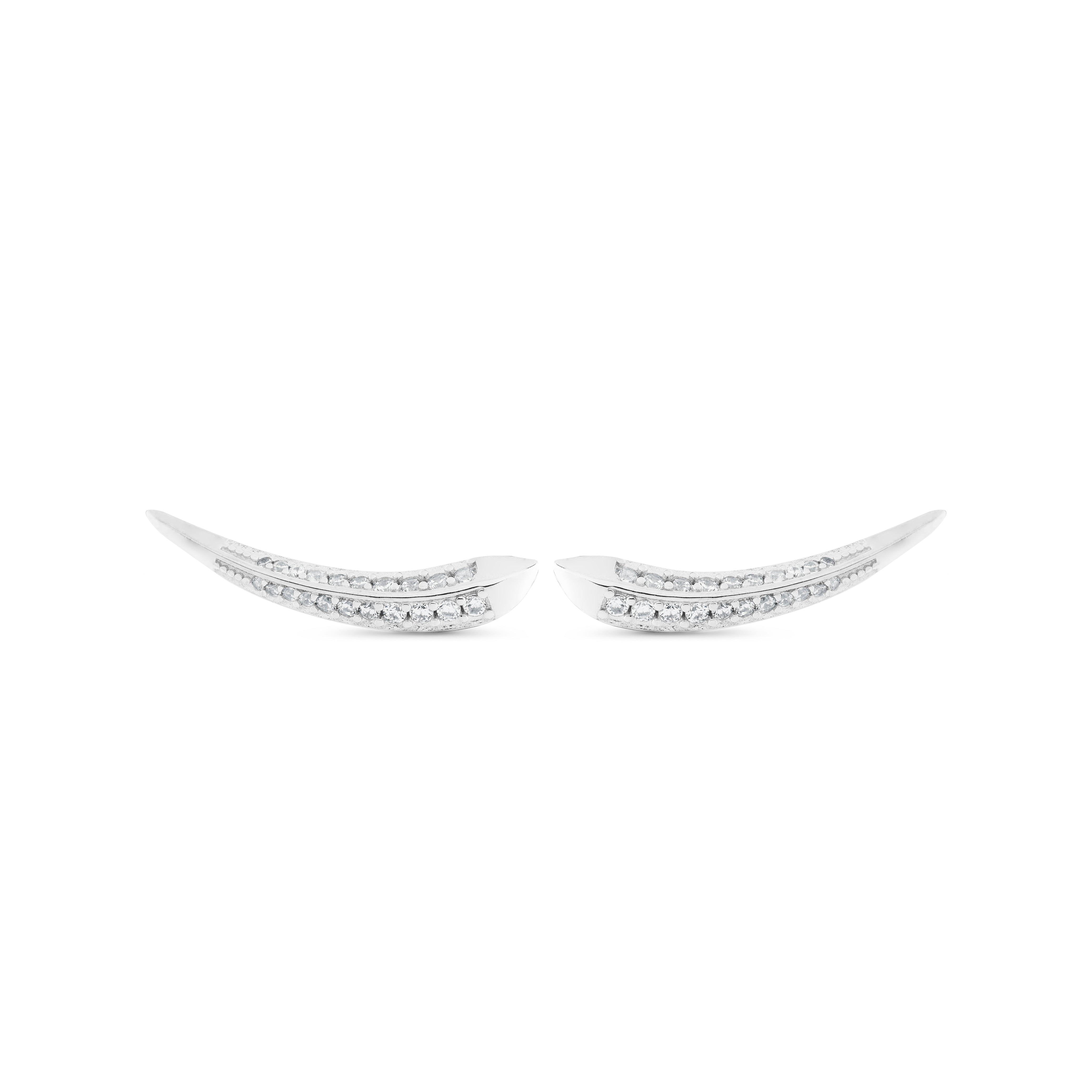 925 Sterling Silver Earrings with Brilliant Zirconia finished in Rhodium - Kimsung