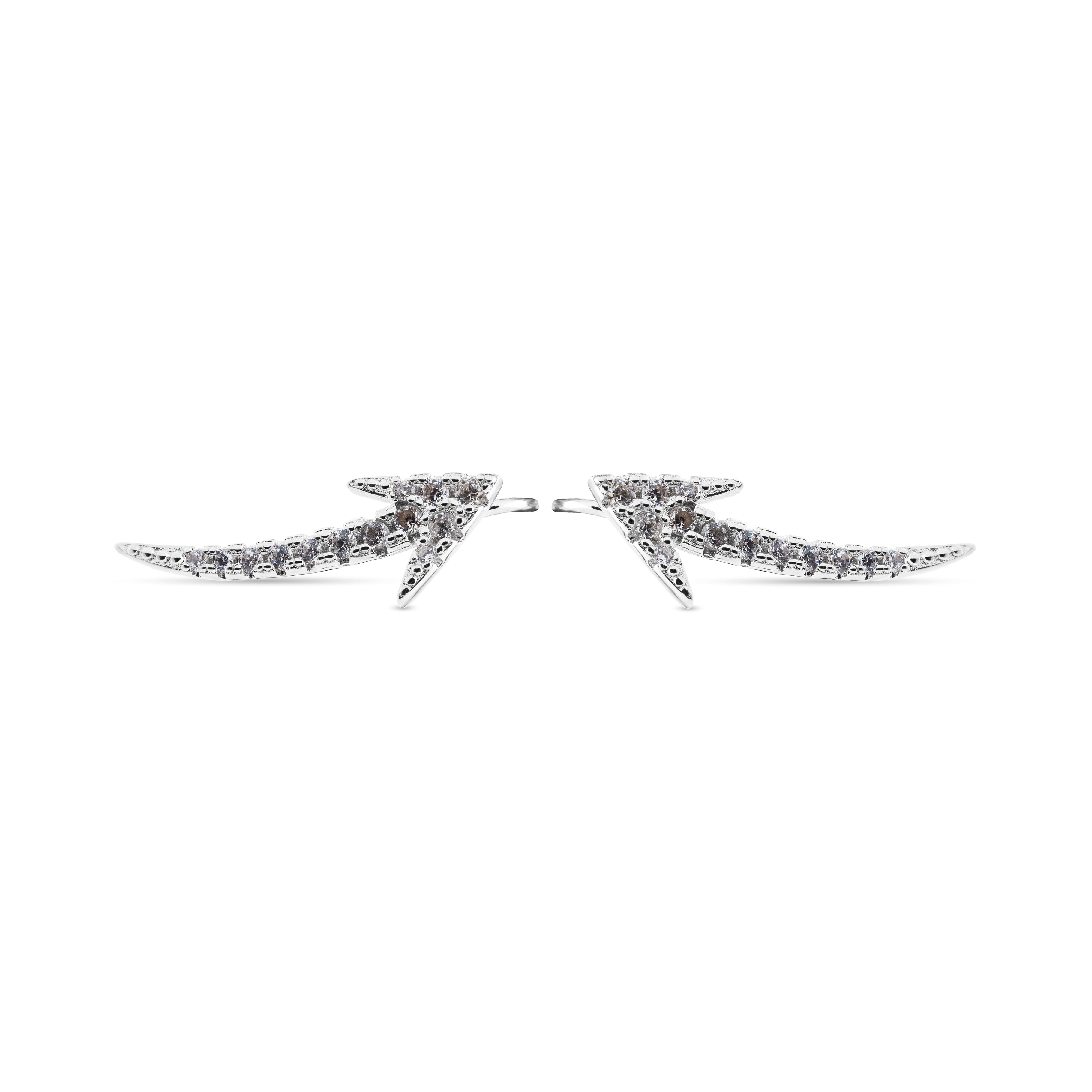 925 Sterling Silver Earrings with Brilliant Zirconia finished in rhodium - Seanmae