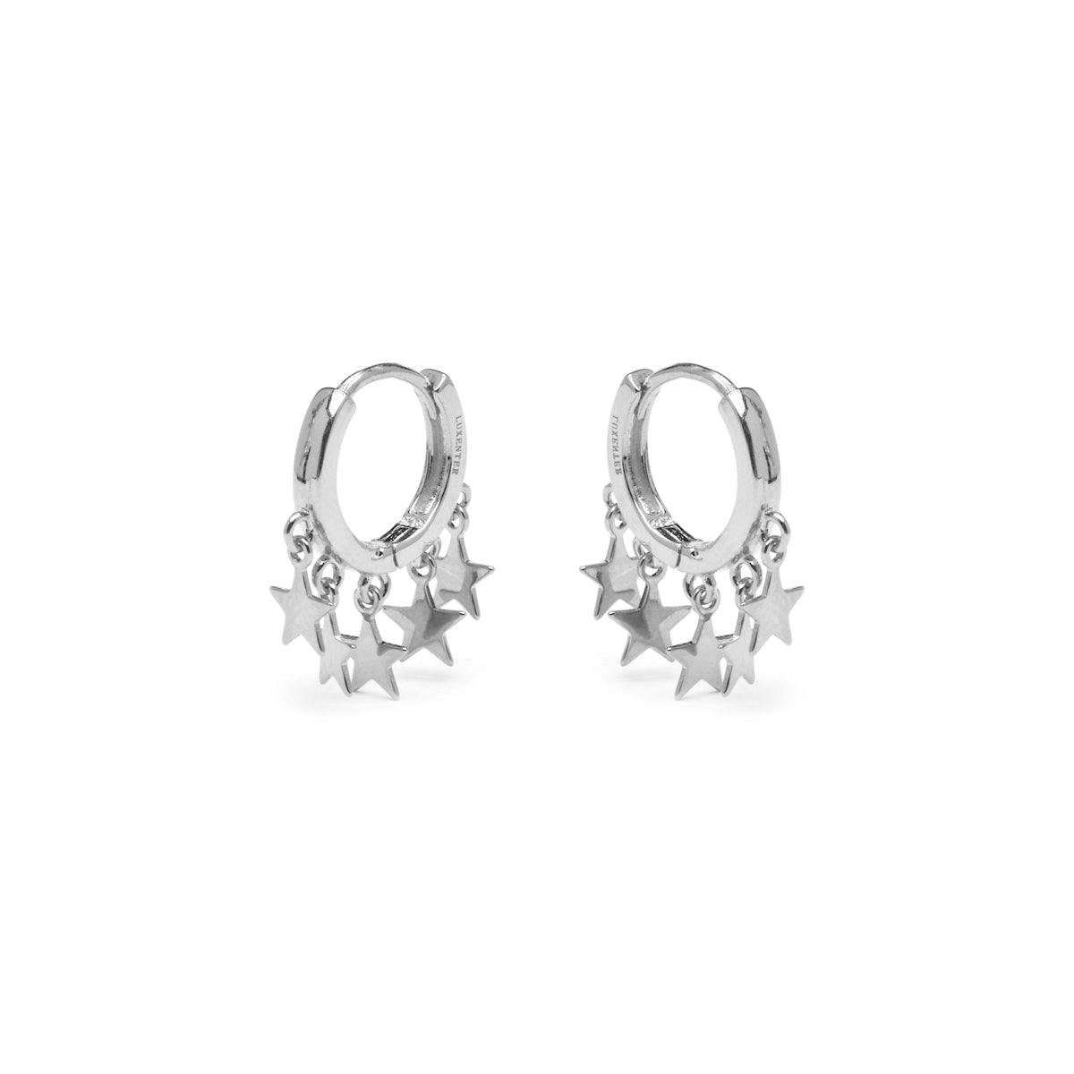 Boucles d'oreilles en argent sterling 925 finies en rhodium - Ruthcia