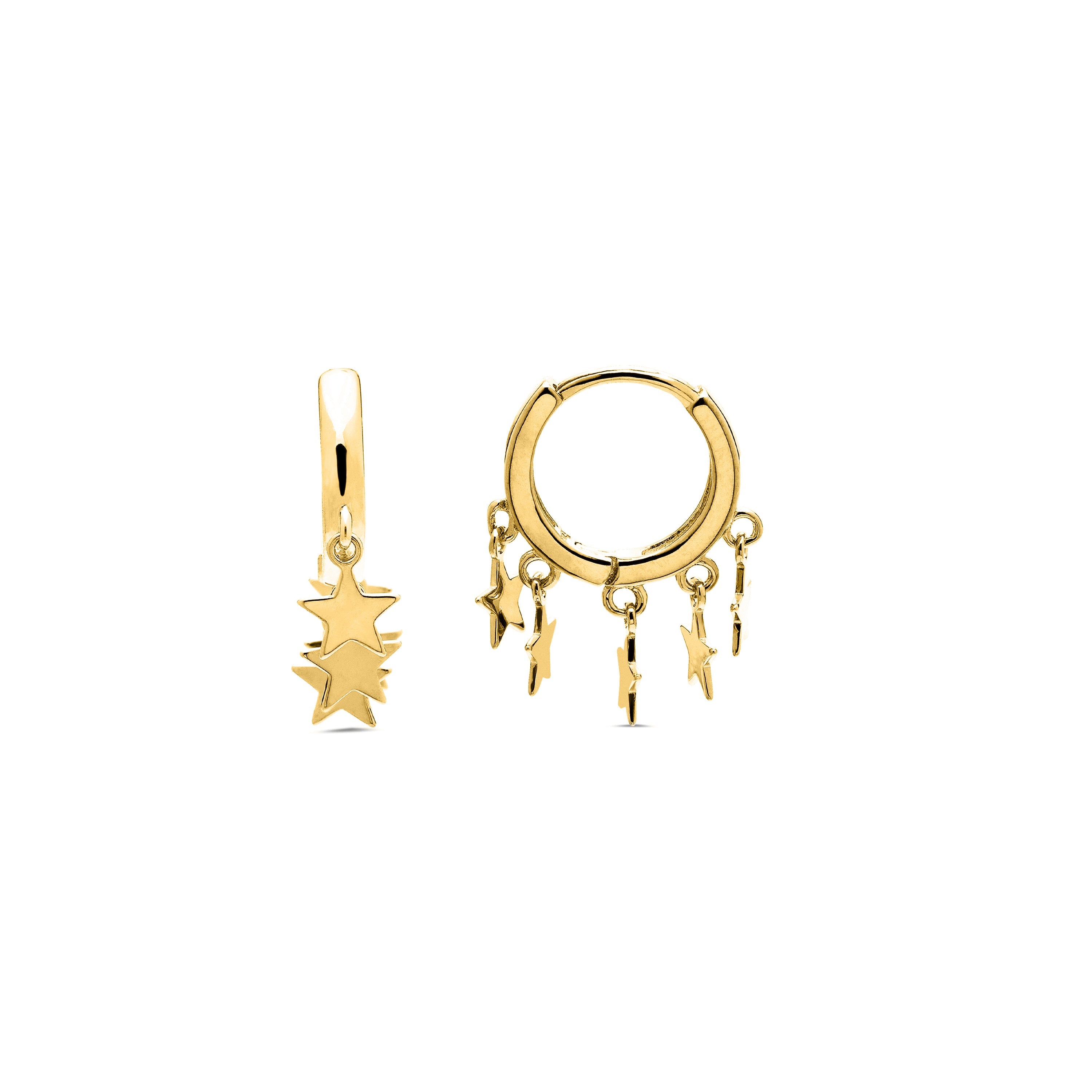 Pendientes de Plata de Ley 925 acabados en oro amarillo 18K - Ruthcia