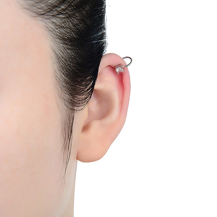 Piercing in Argento Sterling 925 con Zirconia Cubica brillante finitura in rodio - Sneb