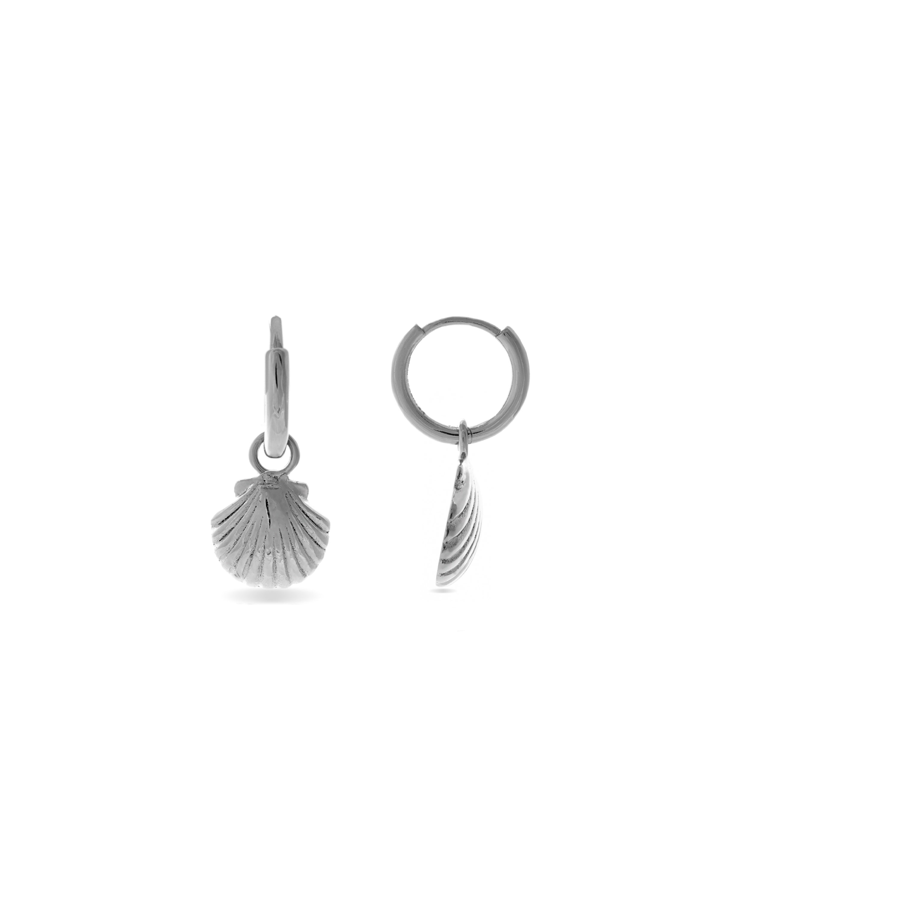 Boucles d'oreilles en argent sterling 925 finies en rhodium - Valva