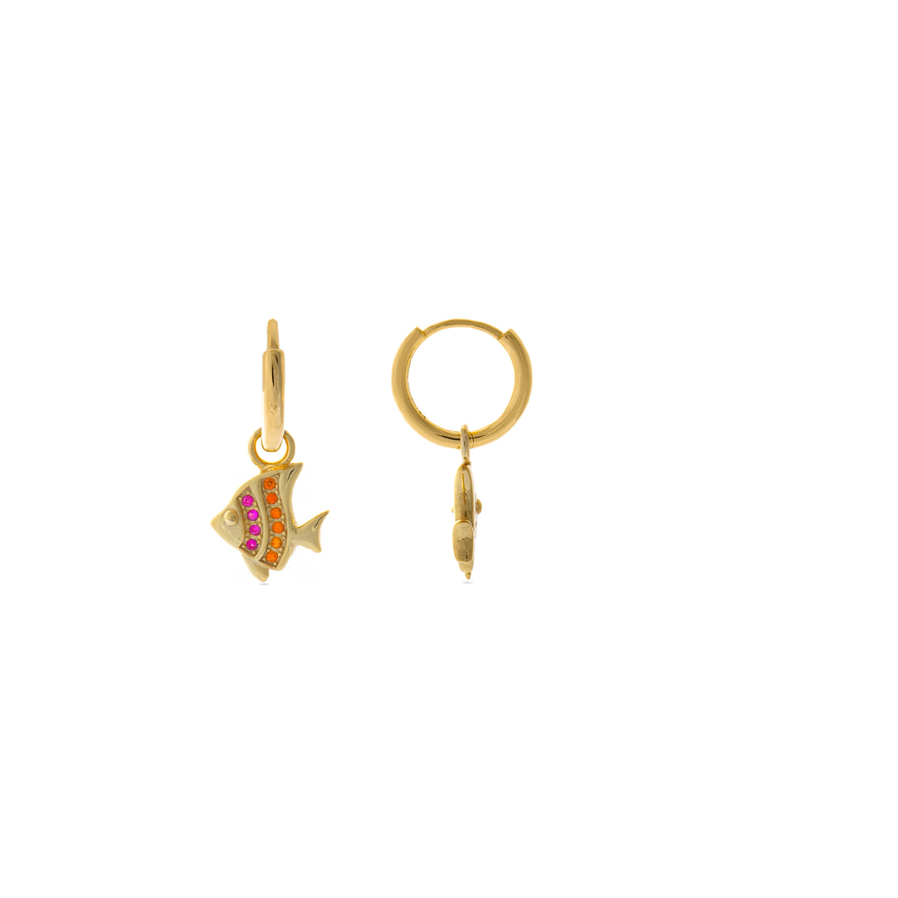 Orecchini in Argento Sterling 925 con Zirconia Multicolore finiti in oro giallo 18K - Enya