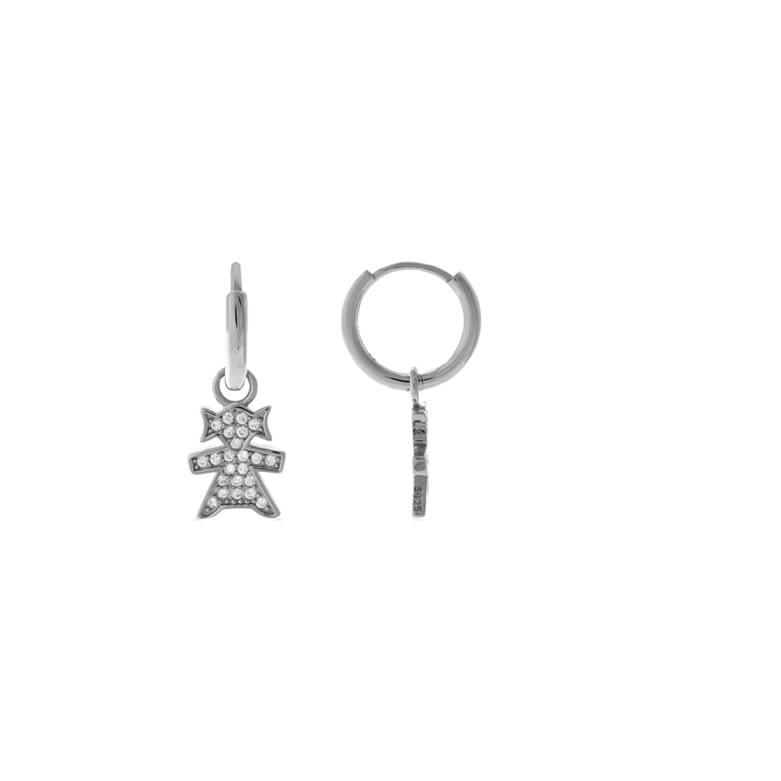 Orecchini in Argento Sterling 925 con Zirconia Brillante rifiniti in rodio - Chaelthor