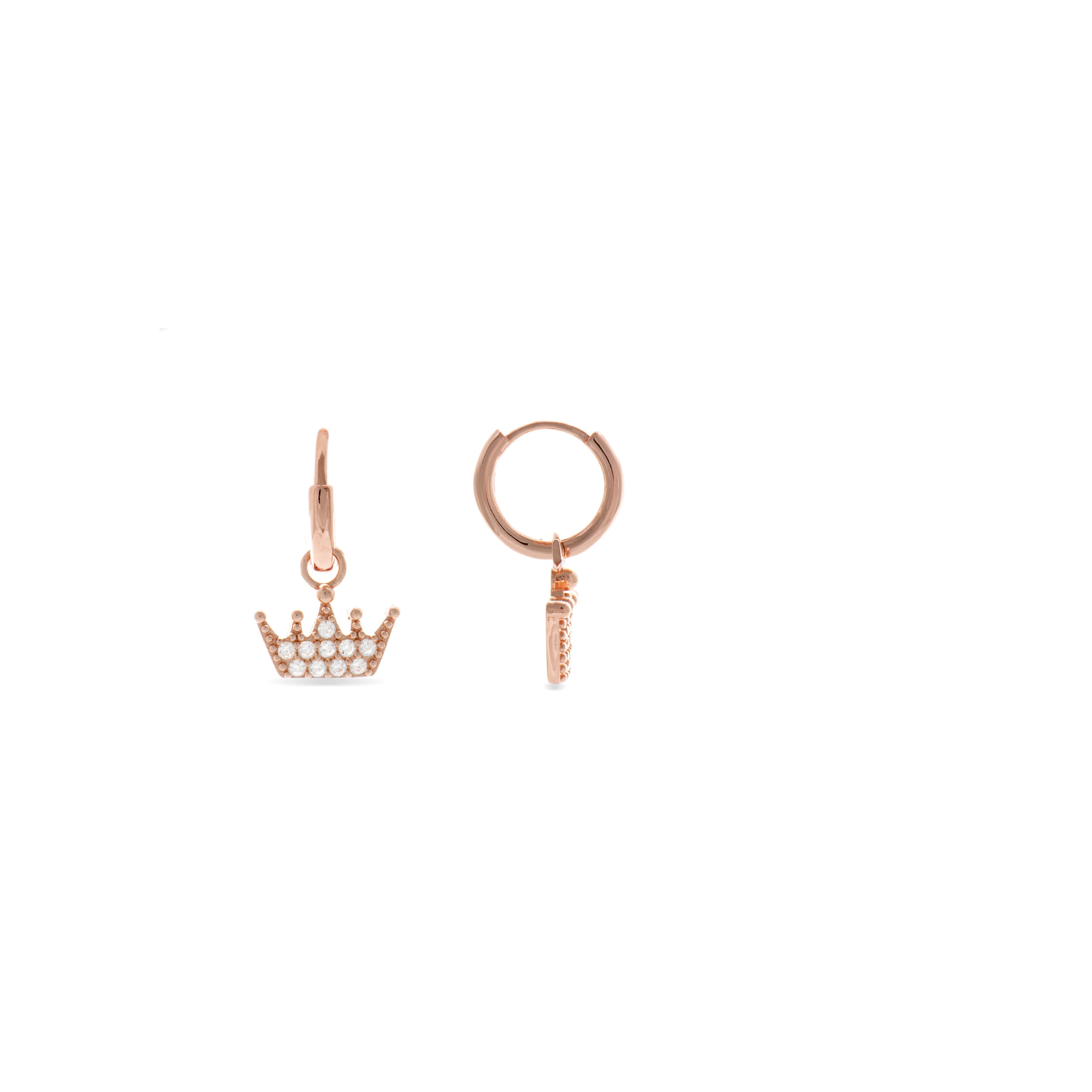 Orecchini in Argento Sterling 925 con Zirconia Brillante finiti in oro rosa 18K - Kaura