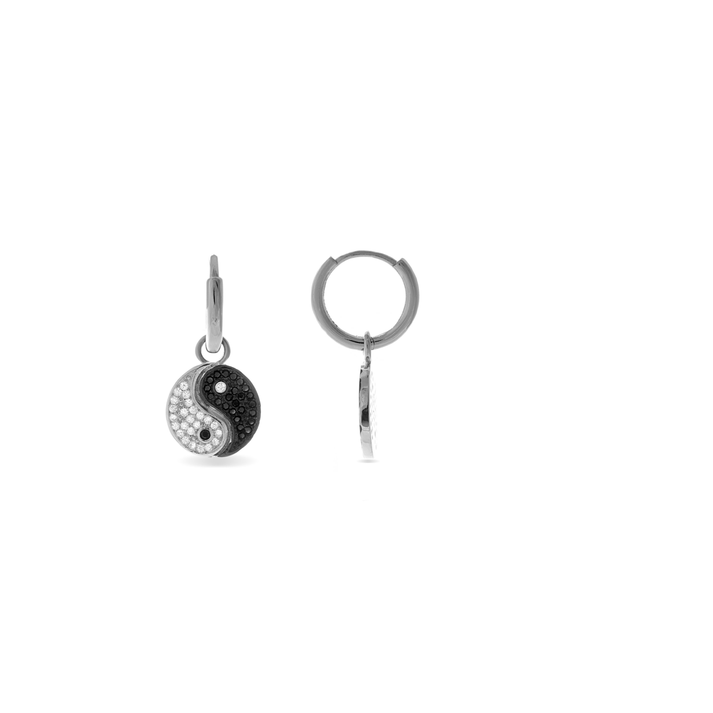 Orecchini in Argento Sterling 925 con Zirconia Brillante finiti in rodio - Arbeth