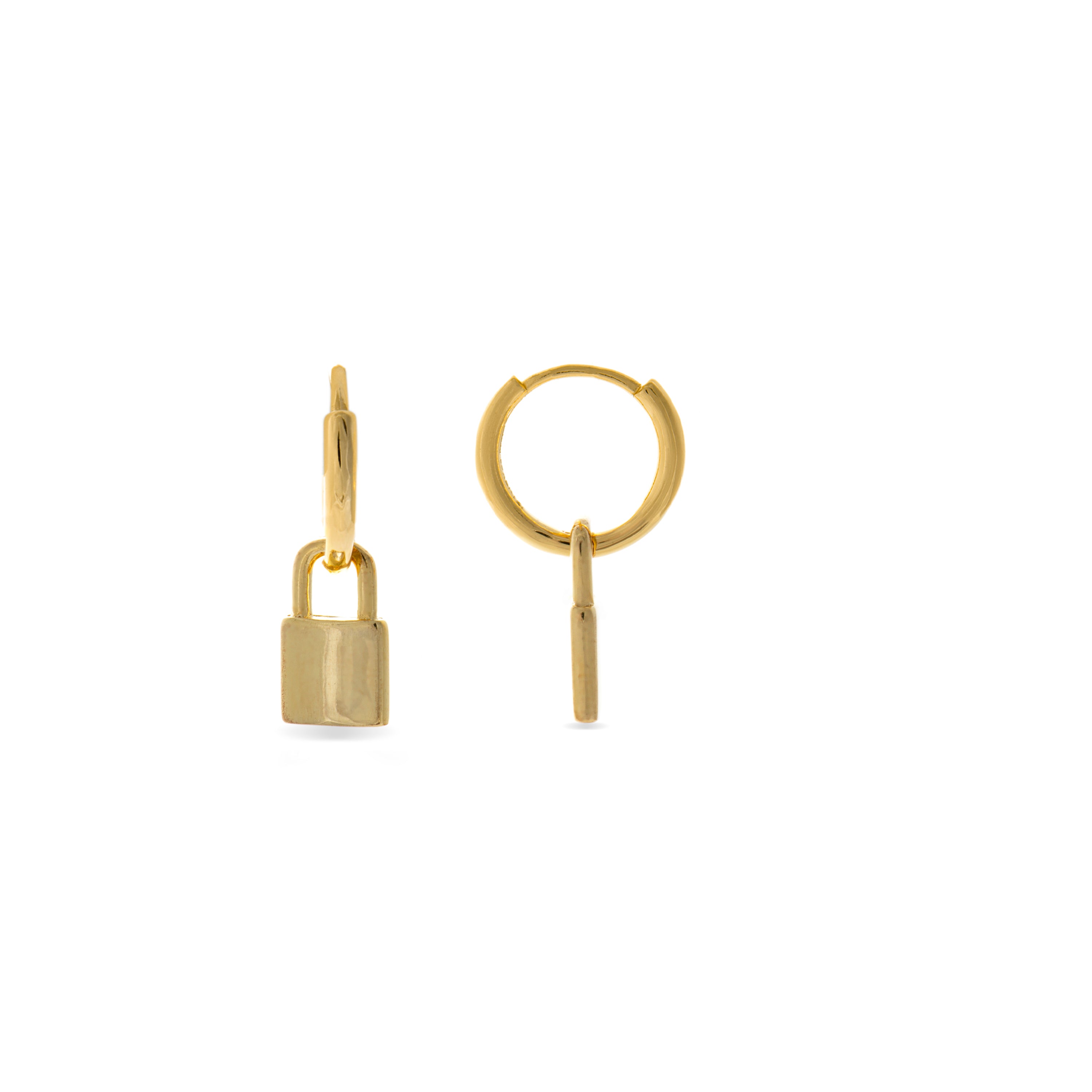 Orecchini in Argento Sterling 925 con Zirconia Brillante finiti in rodio - Lucchetto