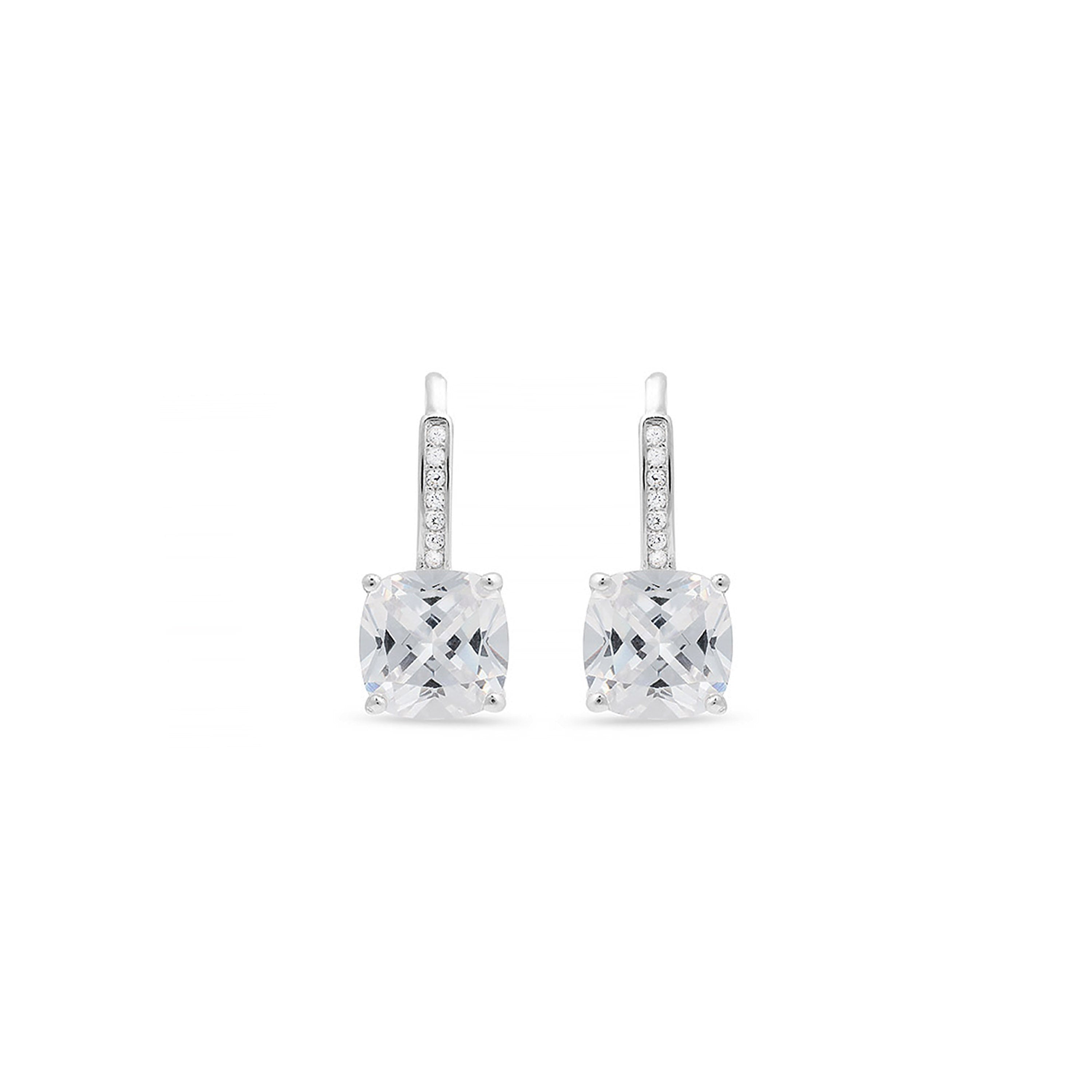 Orecchini in Argento Sterling 925 con Zirconia Cubica brillanti finiti in rodio - Mathzi