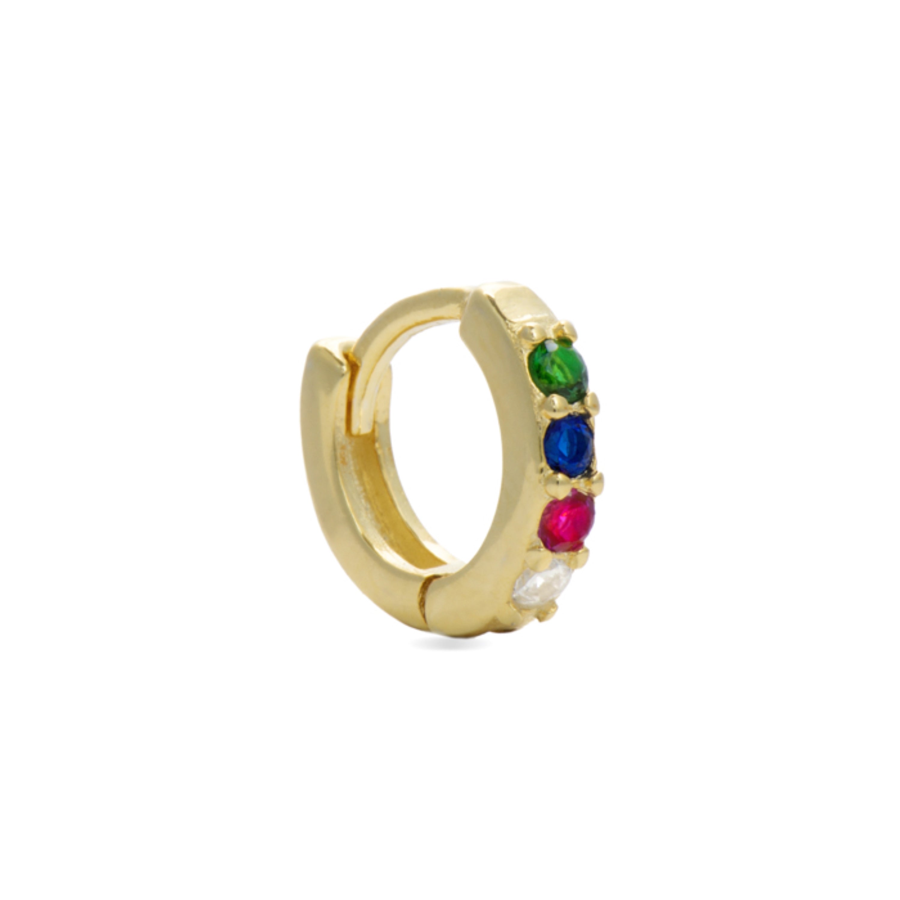 Piercing in Argento Sterling 925 con Zirconia Multicolore finitura in oro giallo 18K - Zule