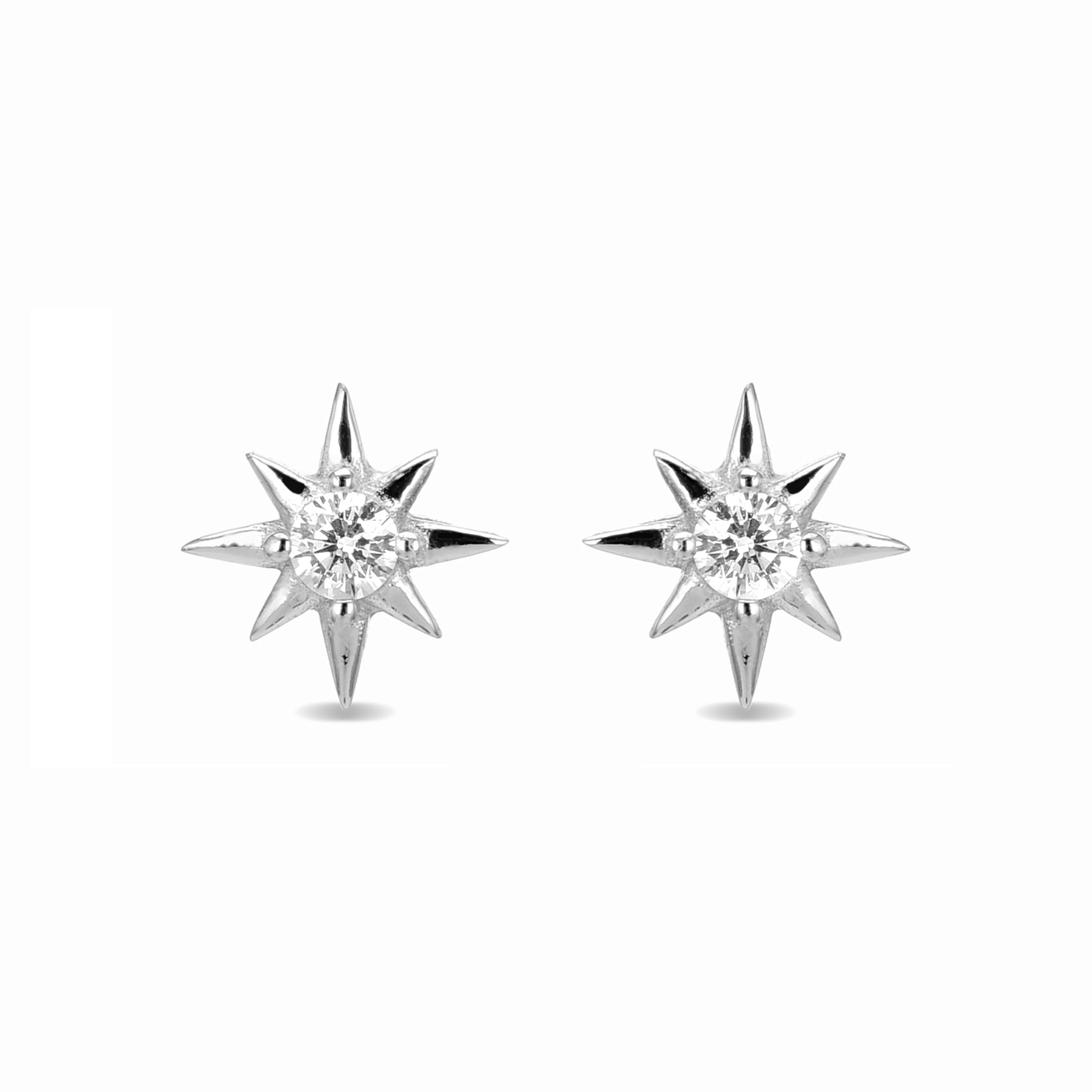 Pendientes de Plata de Ley 925 con Circonita Brillante acabados en rodio - Lialt